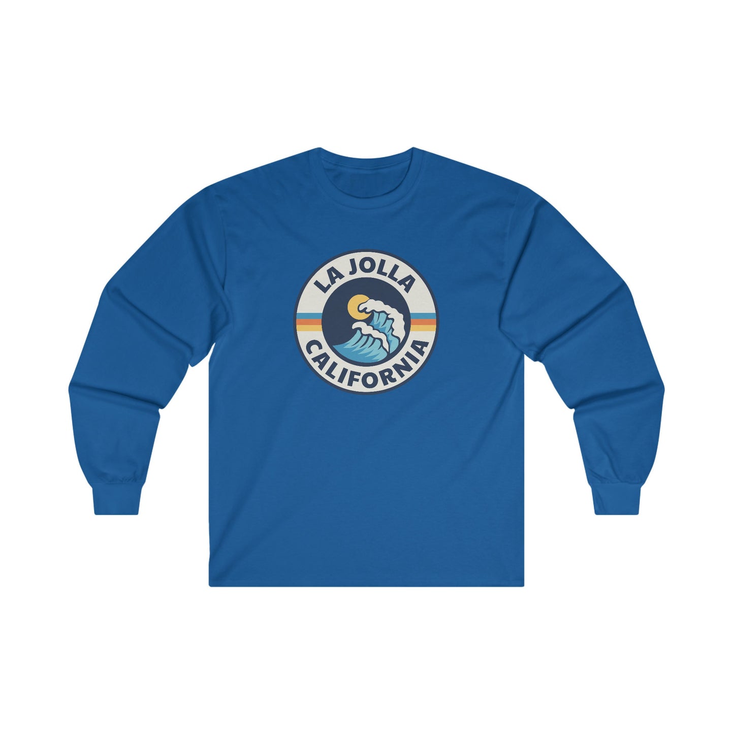 La Jolla California Long Sleeve Shirt Retro Unisex La Jolla Long Sleeve Tee Personalization Available Graphic Tee – Soft Feel · High-Quality Print