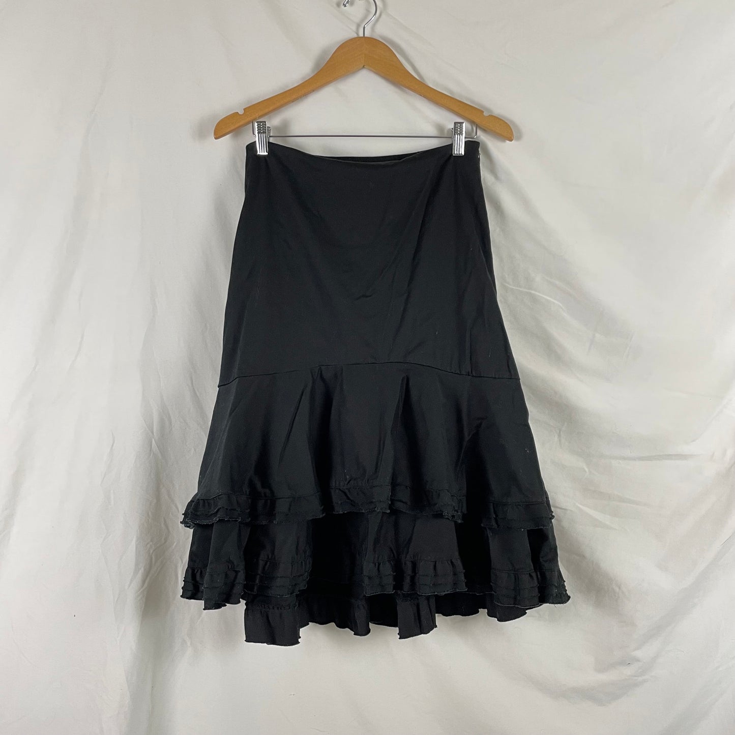 Black Early 200039s Ruffle Skirt Y2K Whimsey Fairy Victorian Goth Midi Size M 6 Graphic Tee – Premium Graphic · Perfect For Daily Wear