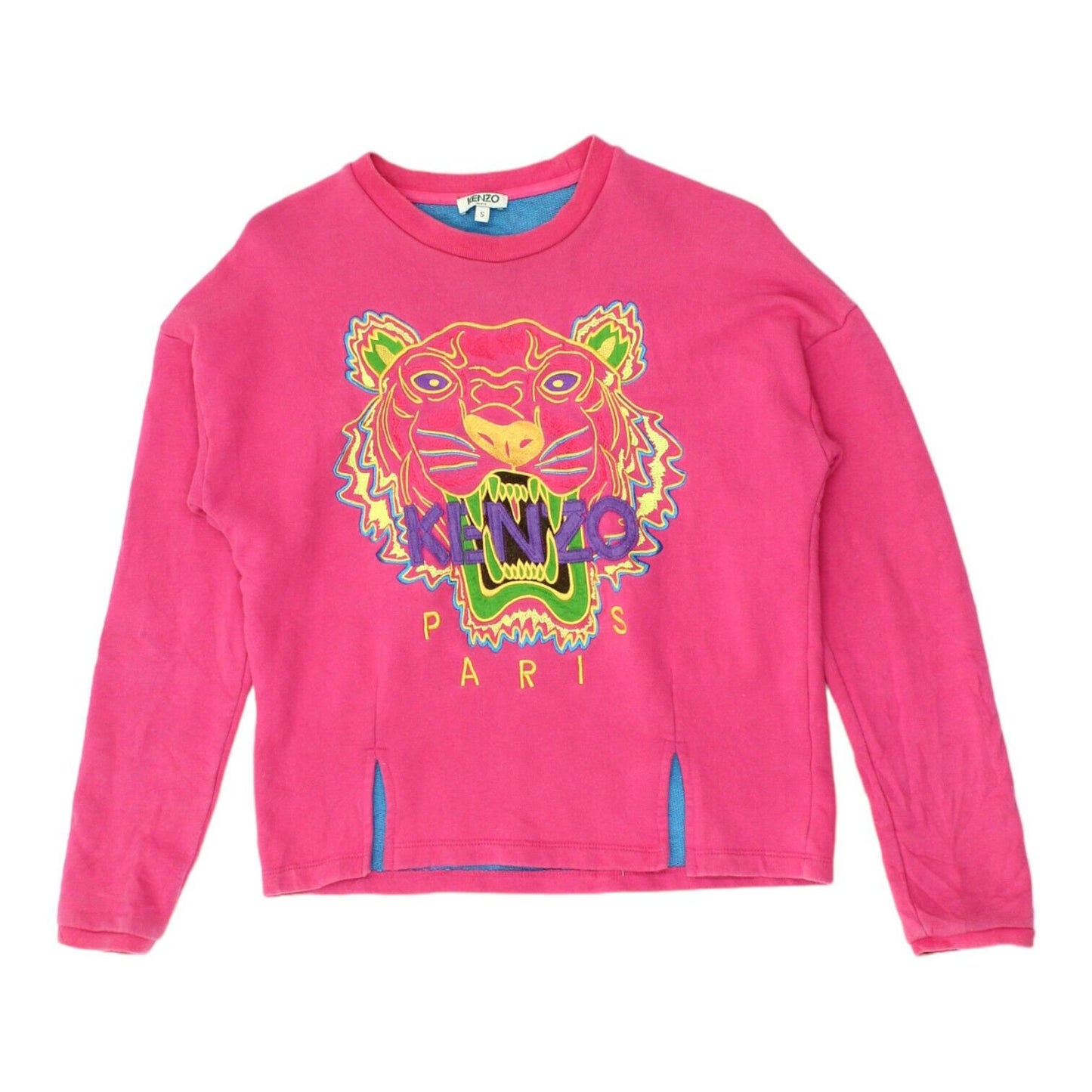 Kenzo Womens Pink Embroidered Tiger Sweatshirt Vintage High End Designer VTG Sweatshirt – Warm & Stylish · Perfect For Daily Wear