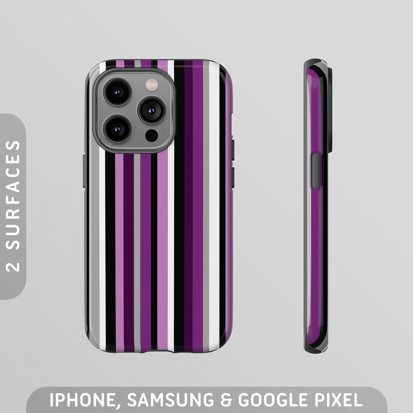 Asexual Pride Flag Stripes Tough Case iPhone 15 Pro Max Plus 14 13 Mini 12 11 8 X Samsung S24 S23 S22 S21 Google Pixel 8 7 6 5 Phone Graphic Tee – Easygoing Wear · Top Pick For Any Outfit