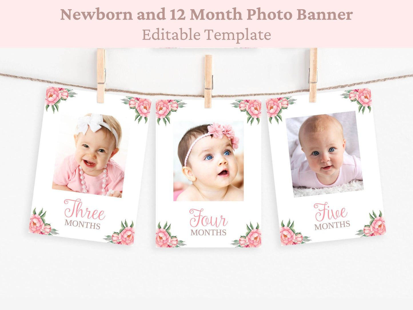 First Birthday Photo Banner Floral First Birthday Milestone Photo Cards 1st Birthday Photo Banner Monthly Milestone Baby Girl BUNNY1 Graphic Tee – Feel-Good Design · Great Gift For Fans