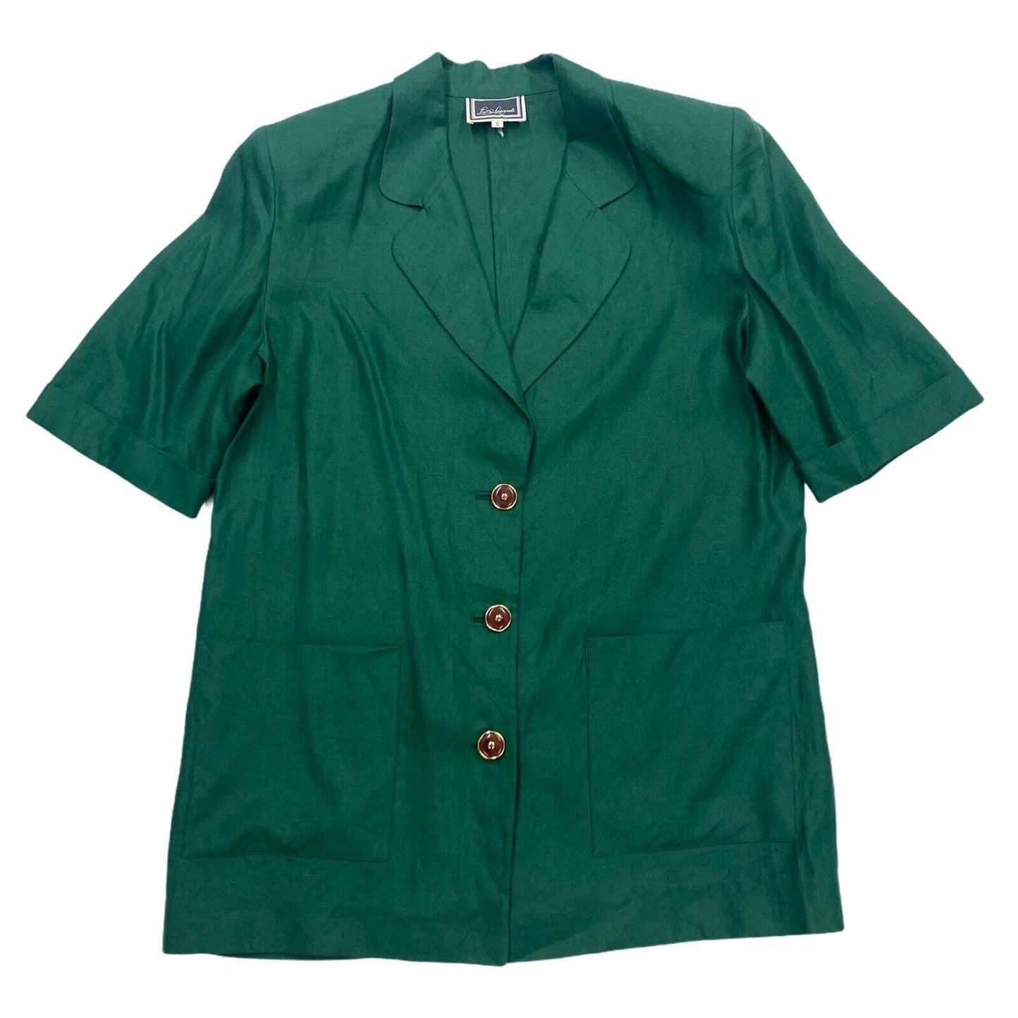 Luisa Spagnoli Women39s Short Sleeve Linen Blazer Jacket Vintage Designer Green Graphic Tee – Warm & Stylish · Trending Graphic Apparel