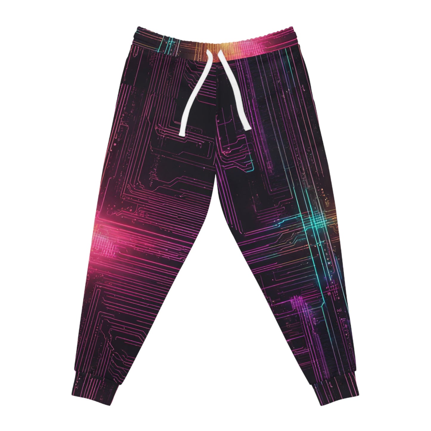 Light Up Your Active Style Intersecting Neon Lights All Over Print Athletic Joggers Graphic Tee – Warm & Stylish · Must-Have Style