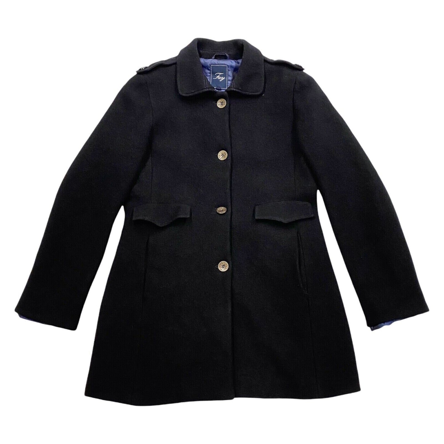 Fay Women39s Mid Length Wool Coat Vintage High End Designer Black Jacket VTG Graphic Tee – Bold Style · Perfect For Daily Wear