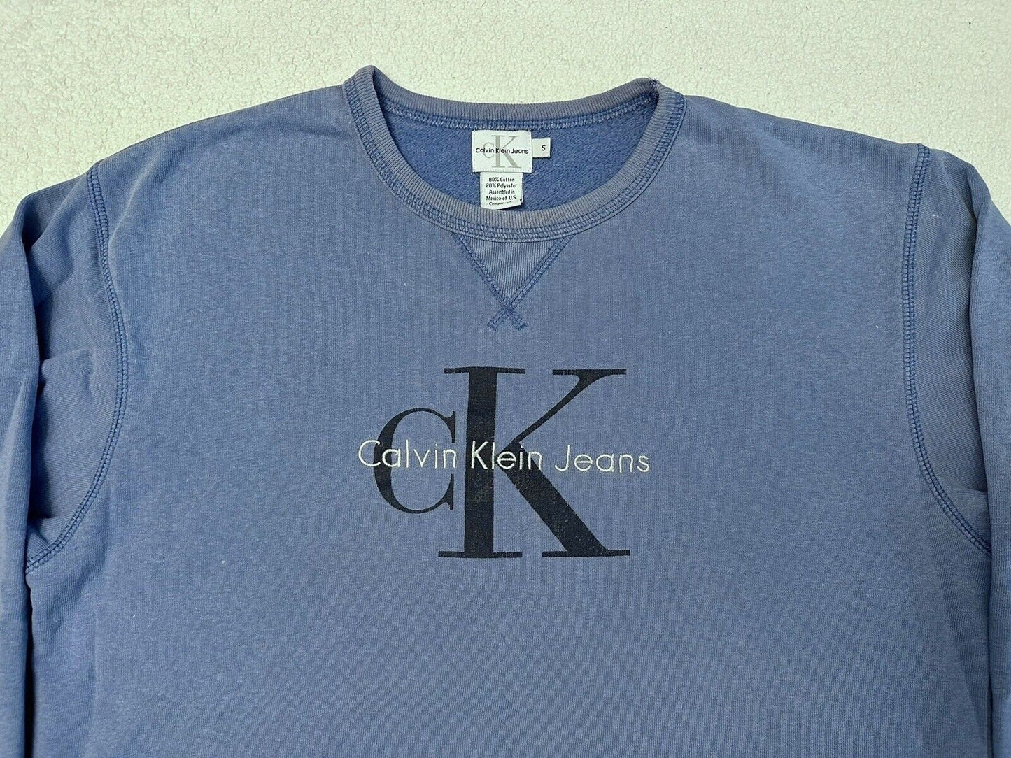 Vintage 1990s 90s Calvin Klein CK Logo Embroidered Crewneck Sweatshirt Blue S Sweatshirt – Cozy Vibes · Great Gift For Fans
