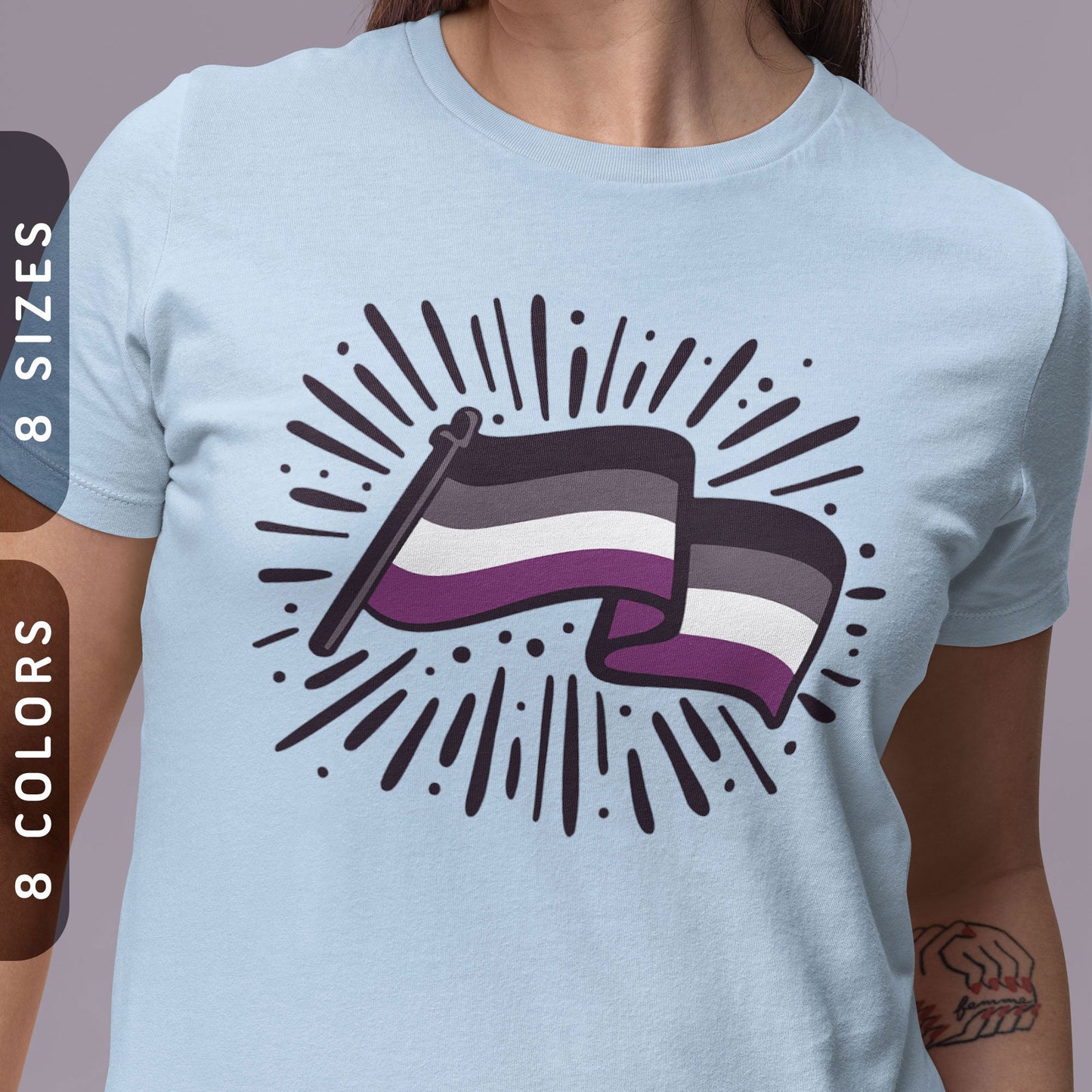 Subtle Asexual Flag Shirt Ace Pride T Shirt Aro Ace Gender Neutral Shirt Asexual Flag Tshirt Gift Discreet Asexuality Flag Graphic Tee – Warm & Stylish · Top Pick For Any Outfit
