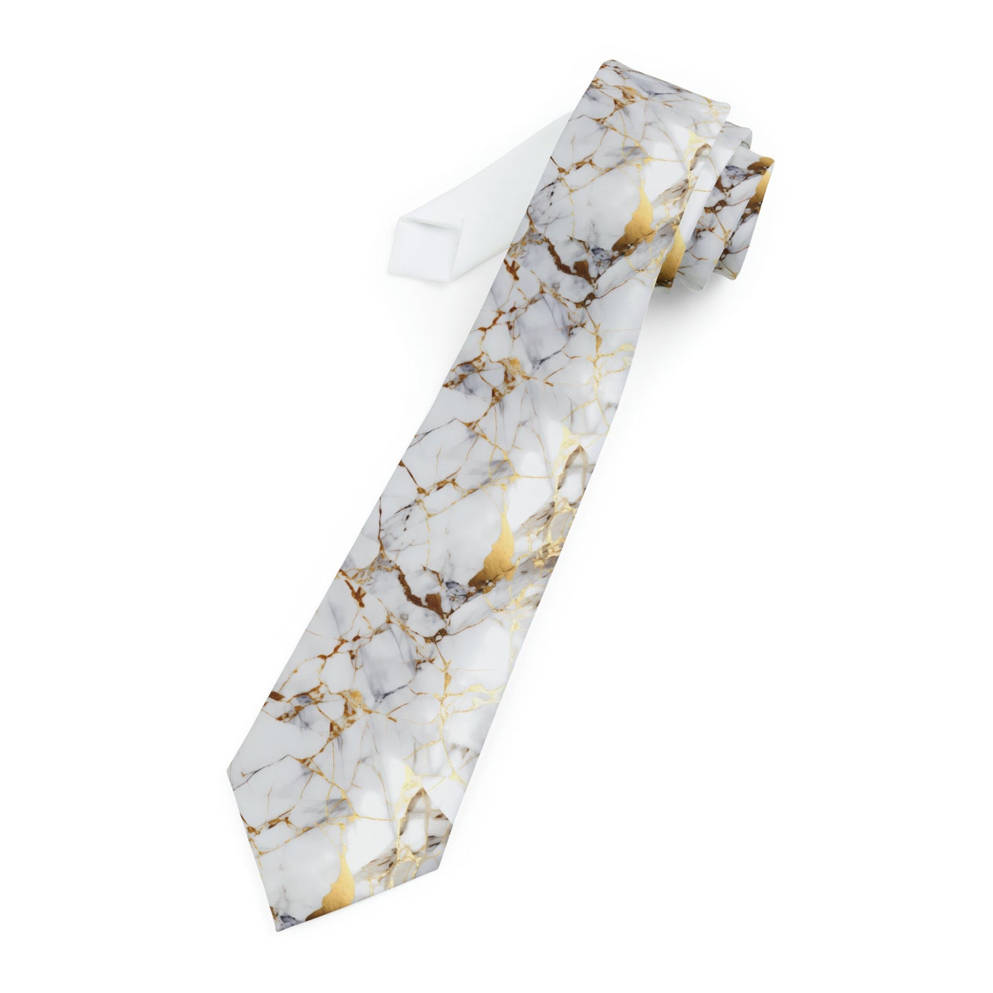 Marble Majesty Sophisticated White and Gold Tie Graphic Tee – Warm & Stylish · Top Pick For Any Outfit