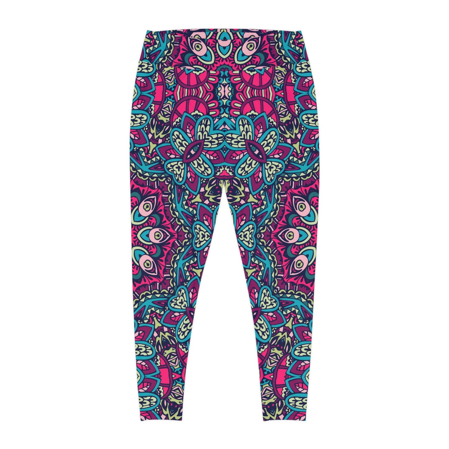 Boho Chic Red and Blue All Over Print Plus Size Leggings for Trendsetters Graphic Tee – Everyday Comfort · Great Gift For Fans