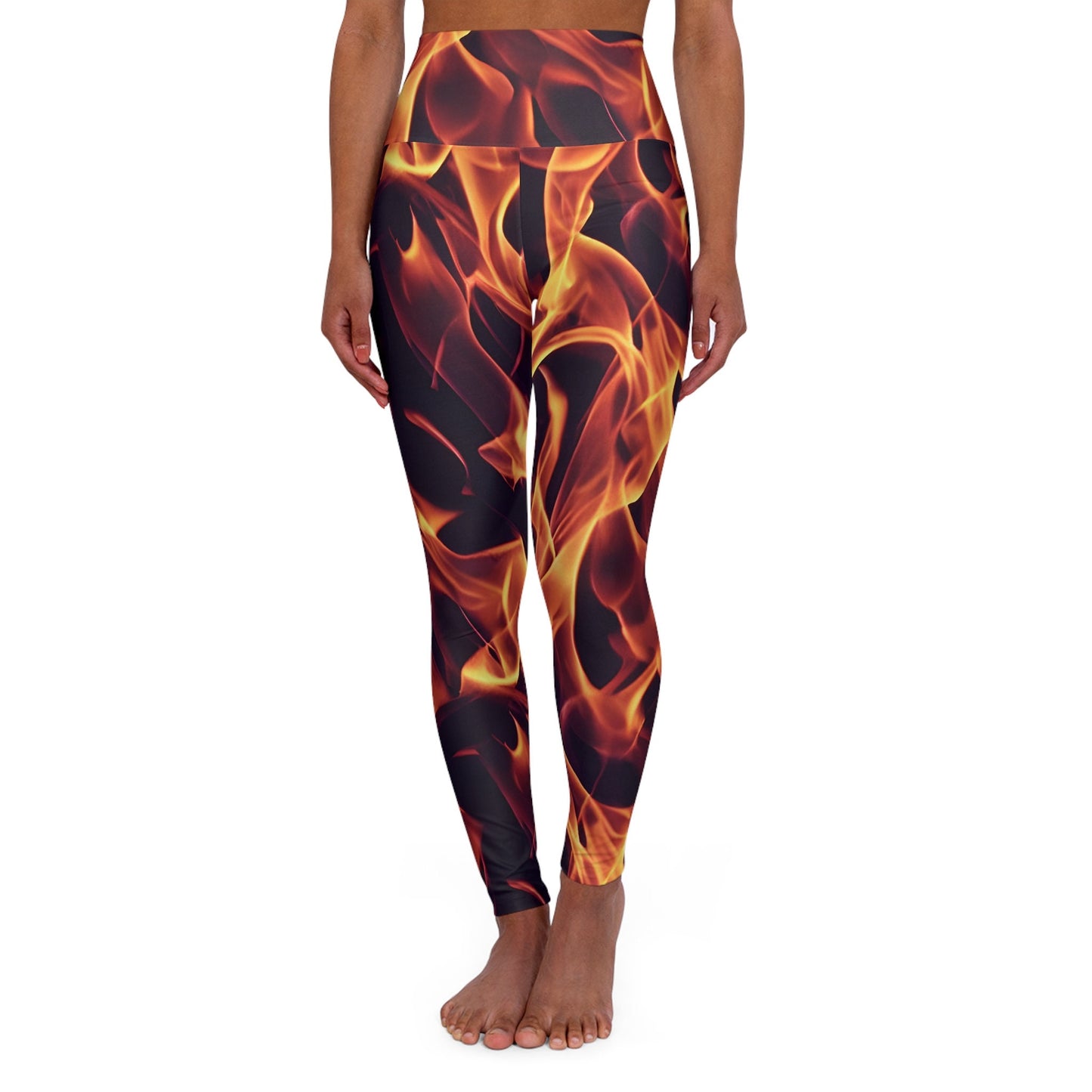 Set Your Workout on Fire Dynamic Flame Yoga Leggings Graphic Tee – Bold Style · Top Pick For Any Outfit
