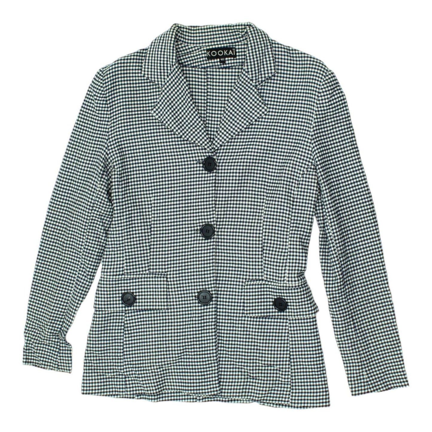Kookai Womens Black White Check Blazer Jacket Vintage High End Designer Suit Graphic Tee – Premium Graphic · Top Pick For Any Outfit