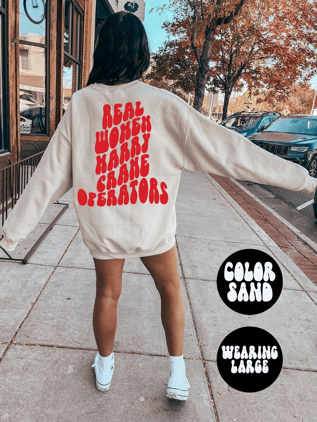 Crane Operator Wife Husband BACK PRINT Sweatshirt Gifts Crewneck Funny Sweater Shirt Jumper Men Women Him Her Sweatshirt – Premium Graphic · Must-Have Style