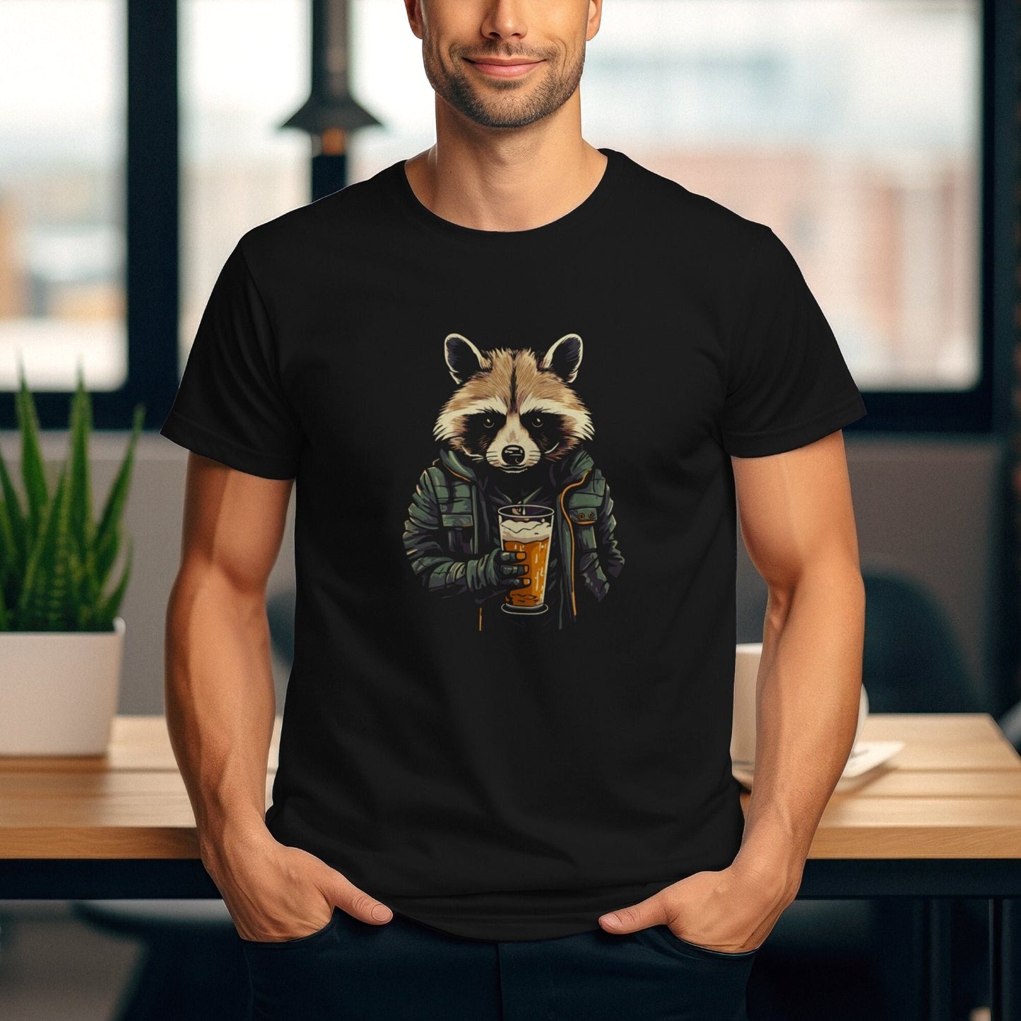 Racoon Drinking Beer T Shirt Camping Shirt Cute Nature Lover Shirt Animal Lovers Tee Beer Lovers Shirt Funny Drinking Sweatshirt Sweatshirt – Aesthetic Look · Perfect For Daily Wear
