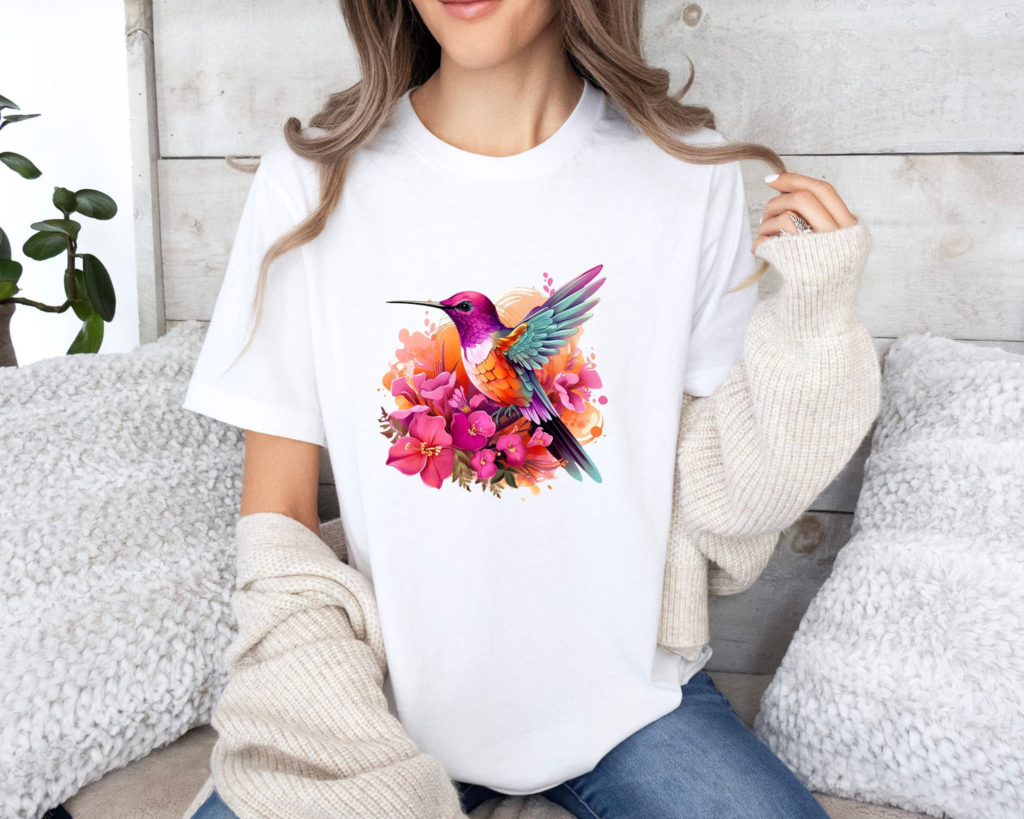 Pink Floral Hummingbird Shirt Animal Lover Tee Bird T Shirts Trendy Tee Gift For Her Bird Lover T Shirt Spring Birds Flower Shirt Graphic Tee – Easygoing Wear · Great Gift For Fans