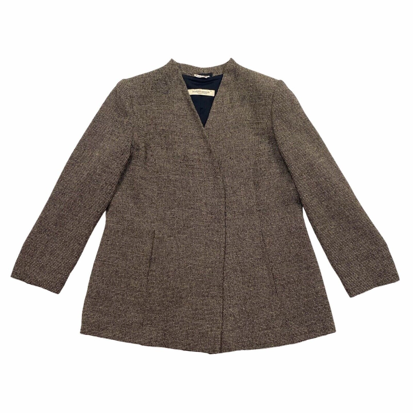 Marina Rinaldi Women39s Collarless Blazer Jacket Vintage Designer Wool Grey VTG Graphic Tee – Everyday Comfort · Must-Have Style