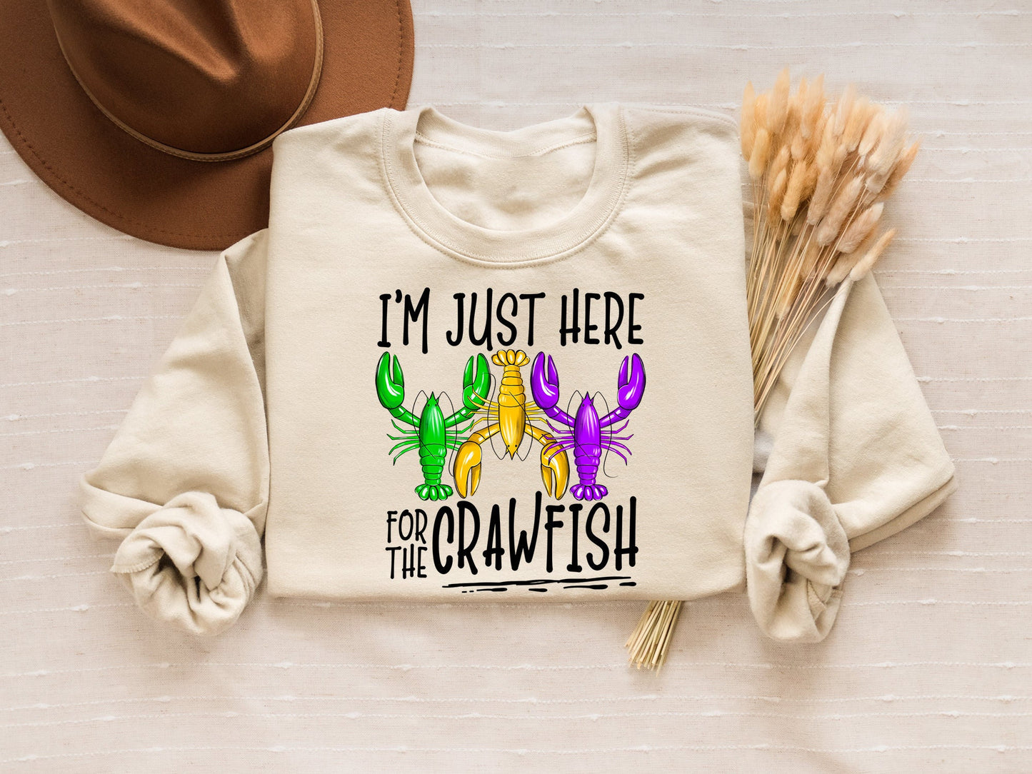 I39m Just Here For The Crawfish Mardi Gras Shirt Mardi Gras Sweatshirt Mardi Gras Party Shirt Funny Carnival Tee Cute Festival Shirt Sweatshirt – Soft Feel · Must-Have Style