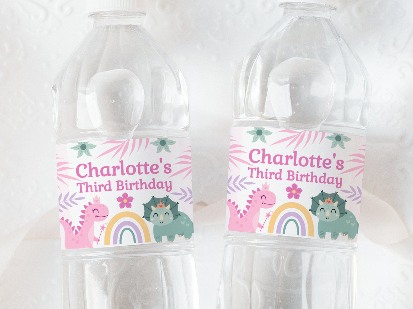 Dinosaur Water Bottle Labels Girl Dinosaur Party Decorations Pink Dinosaur Cute Dinosaur Water Bottle Label Template Girl Dino Birthday DIN2 Graphic Tee – Everyday Comfort · Top Pick For Any Outfit