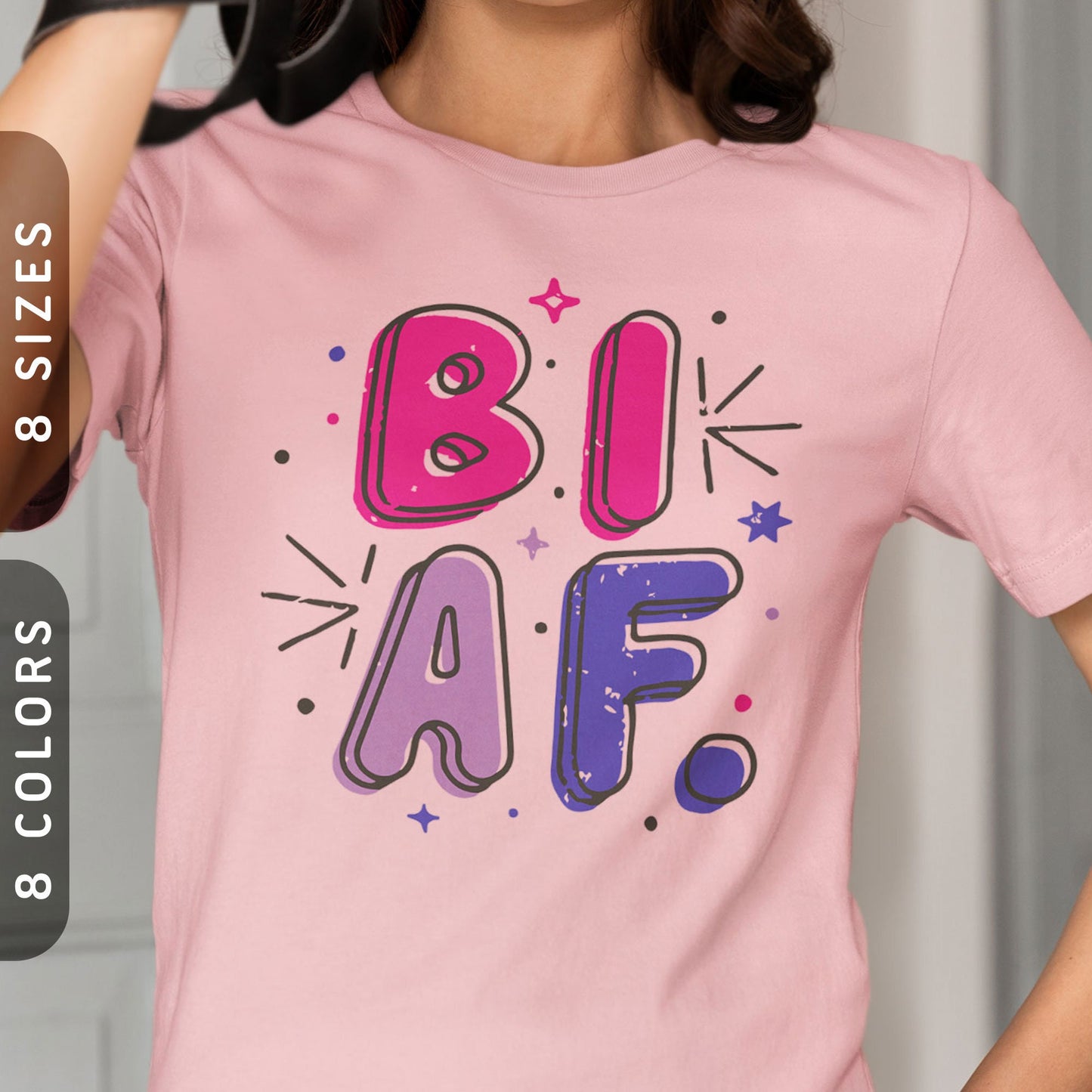 Bi AF T Shirt Subtle Bisexual Shirt Funny Gay Pride Shirt Bisexual Pride Flag Colors Tshirt Bisexual AF Tee LGBTQ Bisexuality Gift Graphic Tee – Aesthetic Look · Trending Graphic Apparel