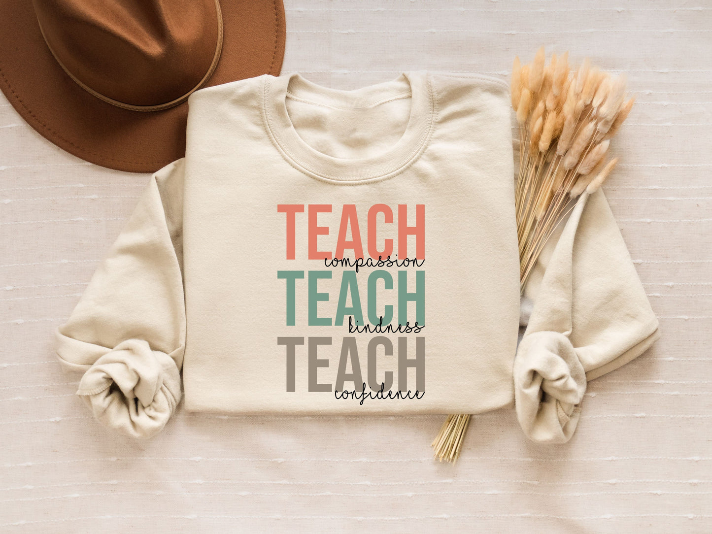 Compassion Kindness Confidence Teacher Sweatshirt Cute Teach Sweatshirt Teacher Appreciation Gifts New Teacher Shirt Teach Sweater Sweatshirt – Soft Feel · Must-Have Style