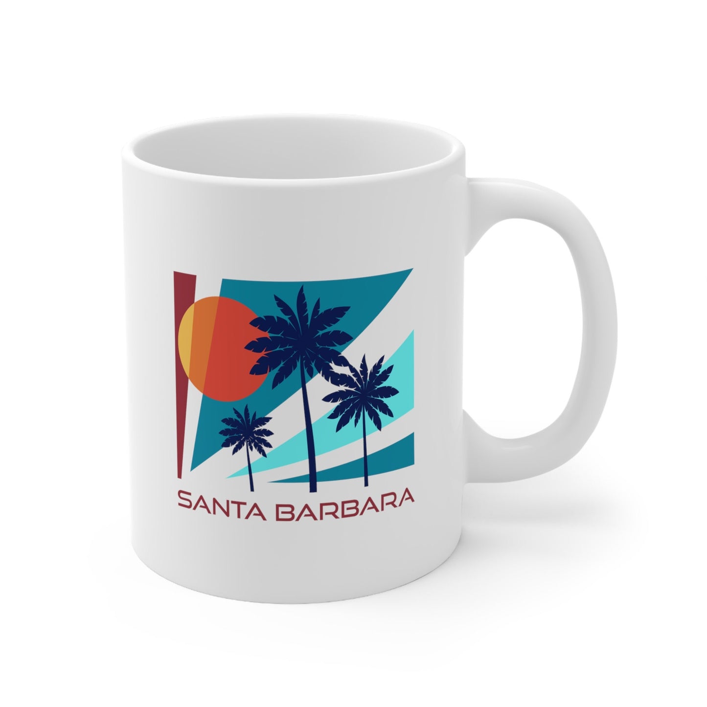 Santa Barbara California Mug Retro 11oz Ceramic Santa Barbara Mug Personalization Available Graphic Tee – Premium Graphic · High-Quality Print
