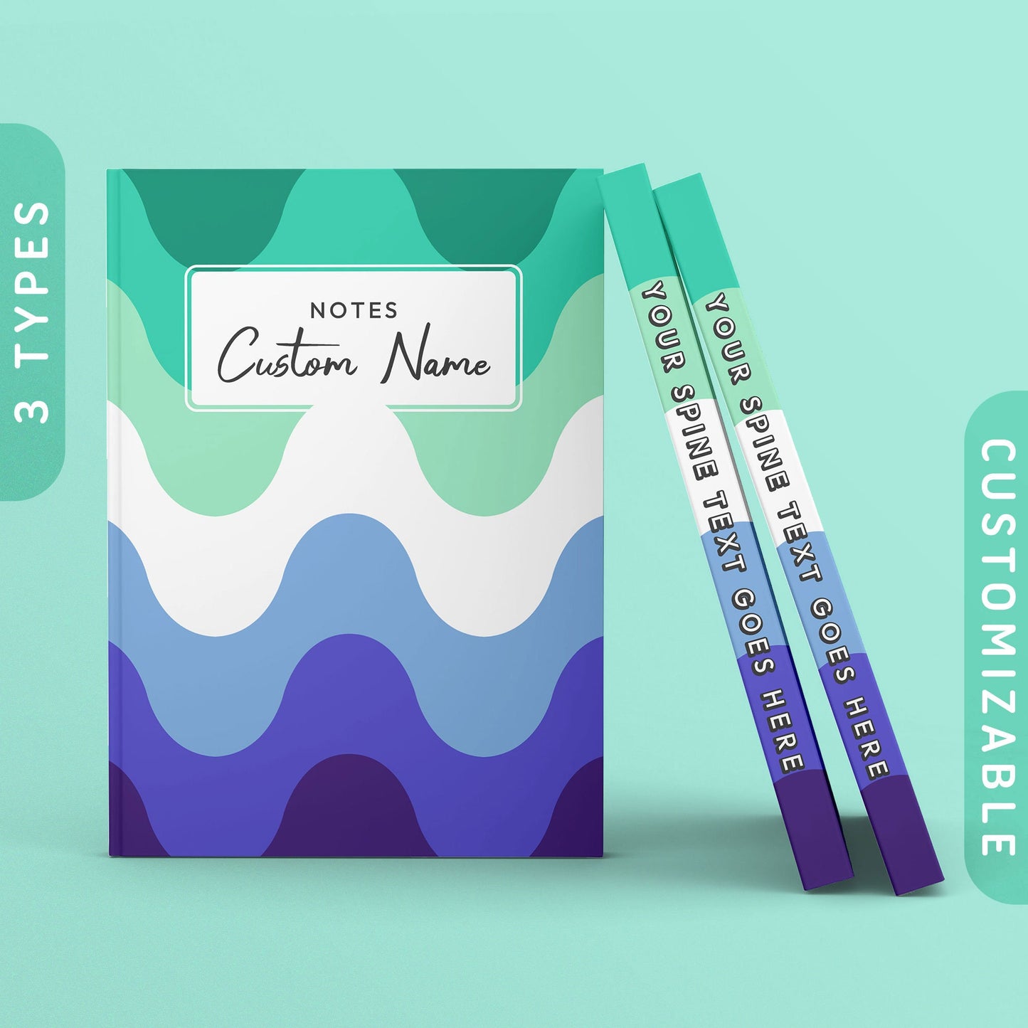 Personalized Subtle Gay Pride Waves Journal Gay MLM Pride Flag Color Sketchbook Customizable Hardcover Notebook Custom Name Text Graphic Tee – Warm & Stylish · Trending Graphic Apparel
