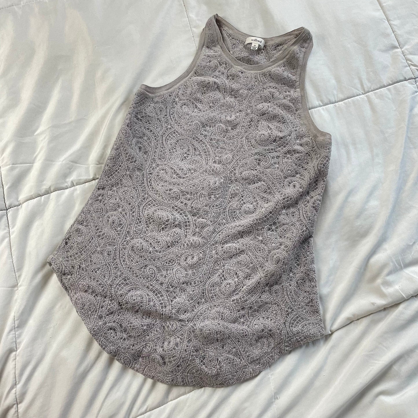 WILFRED Light Grey Lace Tank Top Coquette Size XS Tank Top – Premium Graphic · Great Gift For Fans