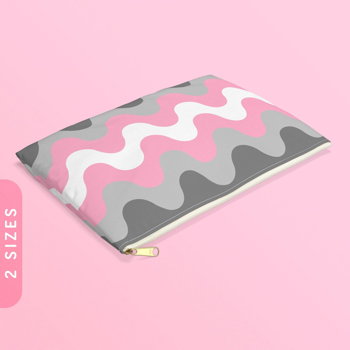 Demigirl Waves Accessory Pouch Subtle Demigirl Pride Zip Pouch LGBTQ Demigirl Pride Zippy Wallet Coin Purse Wallet With Zipper Graphic Tee – Easygoing Wear · Must-Have Style