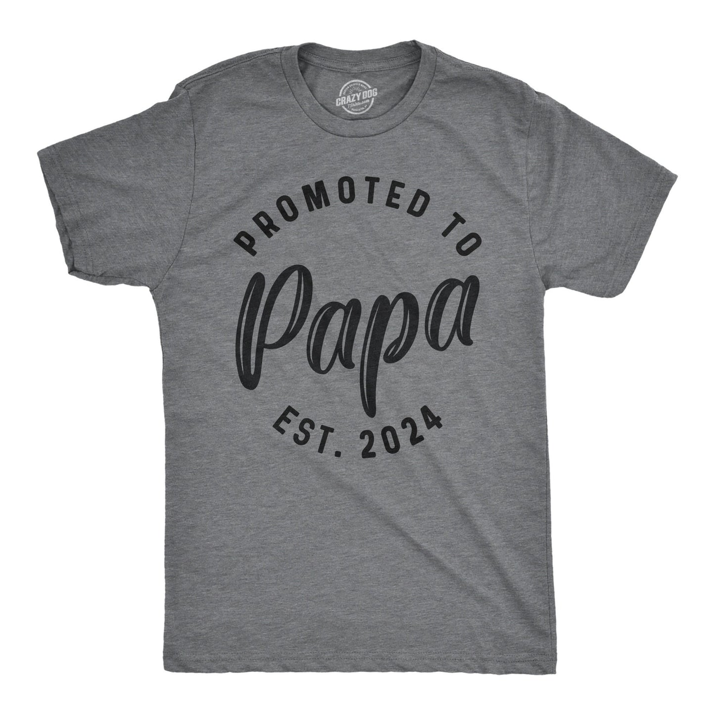 Promoted to PAPA Est 2024 Shirt Mens Funny Shirt Tee For Dad Fathers Day Gift Best Grandpa Shirt New Year Gramps Shirt Grandpa Shirts Graphic Tee – Premium Graphic · Perfect For Daily Wear