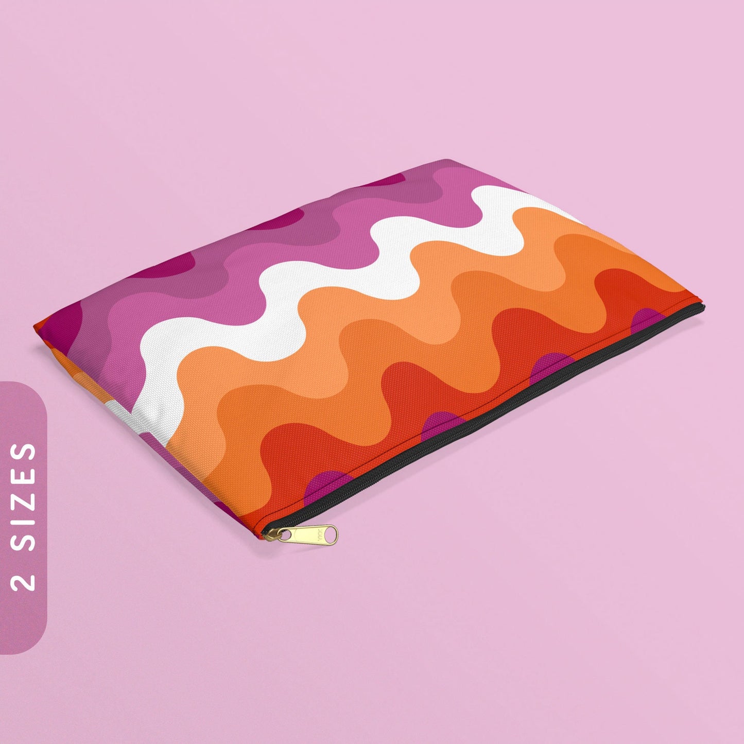 Subtle Lesbian Pride Waves Accessory Pouch Lesbian Flag Zip Pouch Lesbian Femme Zippy Purse Lesbian Butch Coin Wallet with Zipper Graphic Tee – Easygoing Wear · Great Gift For Fans