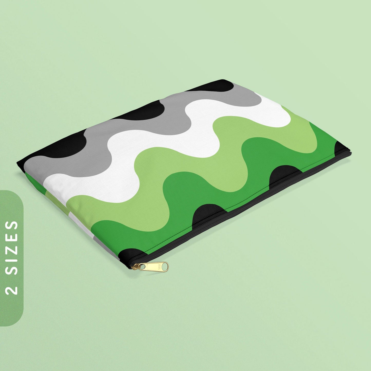 Aromantic Waves Accessory Zip Pouch Subtle Aromantic Pride Coin Purse Aromantic Asexual Flag Color Zippy Wallet Ace Wallet With Zipper Graphic Tee – Warm & Stylish · Great Gift For Fans
