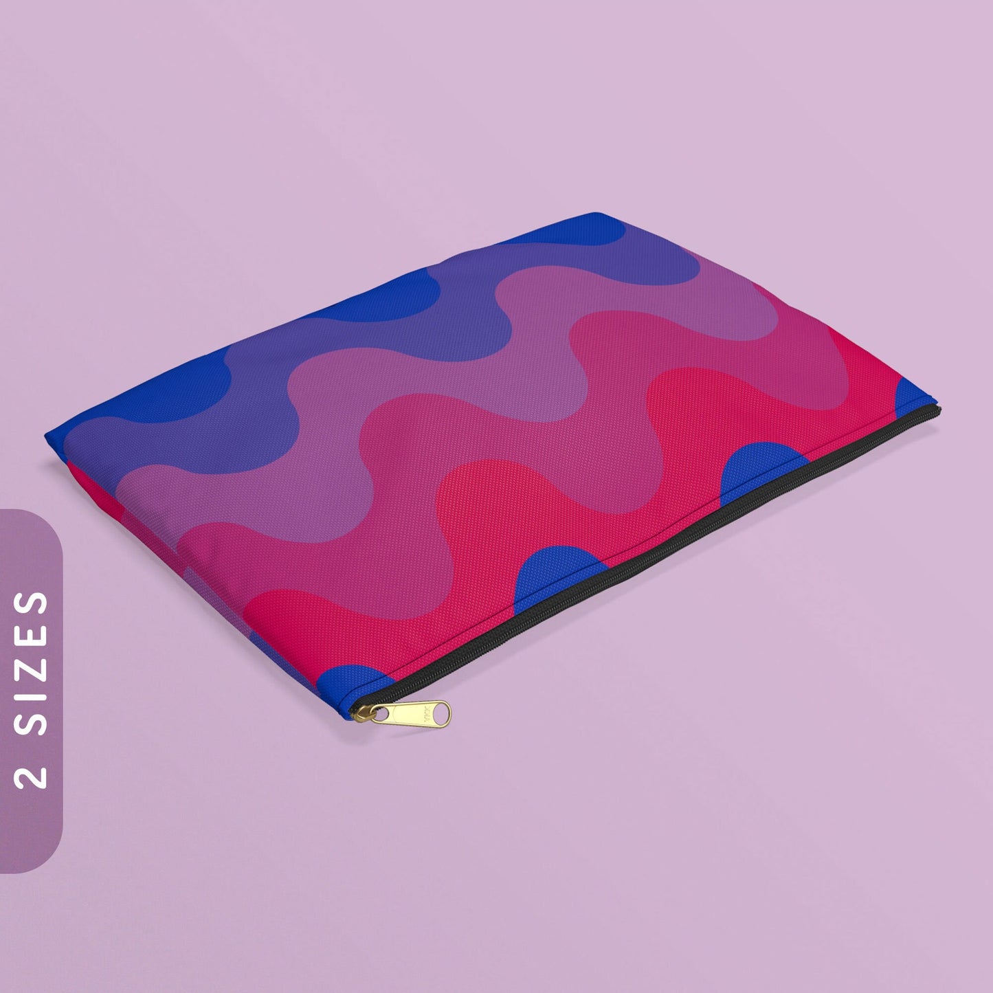 Subtle Bisexual Pride Waves Accessory Pouch Bi Pride Flag Zip Pouch Bisexual Flag Zippy Purse LGBTQ Bisexual Coin Wallet with Zipper Graphic Tee – Bold Style · Must-Have Style