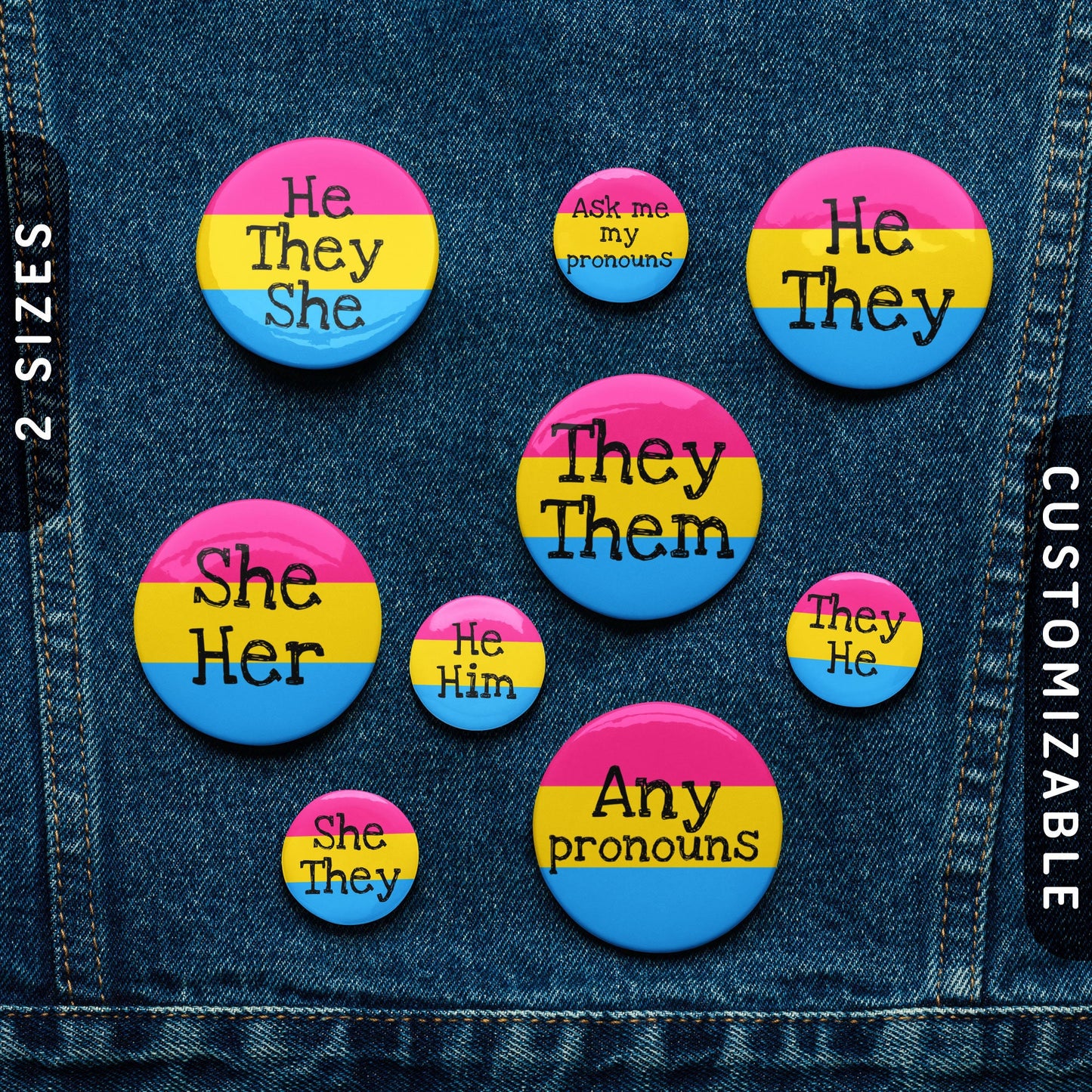 Pansexual Pronoun Pin Buttons Pansexual Pride Flag Tin Pins Custom Any Pronouns TheyThem SheHer HeHim Ask Me My Pronouns Graphic Tee – Cozy Vibes · Trending Graphic Apparel