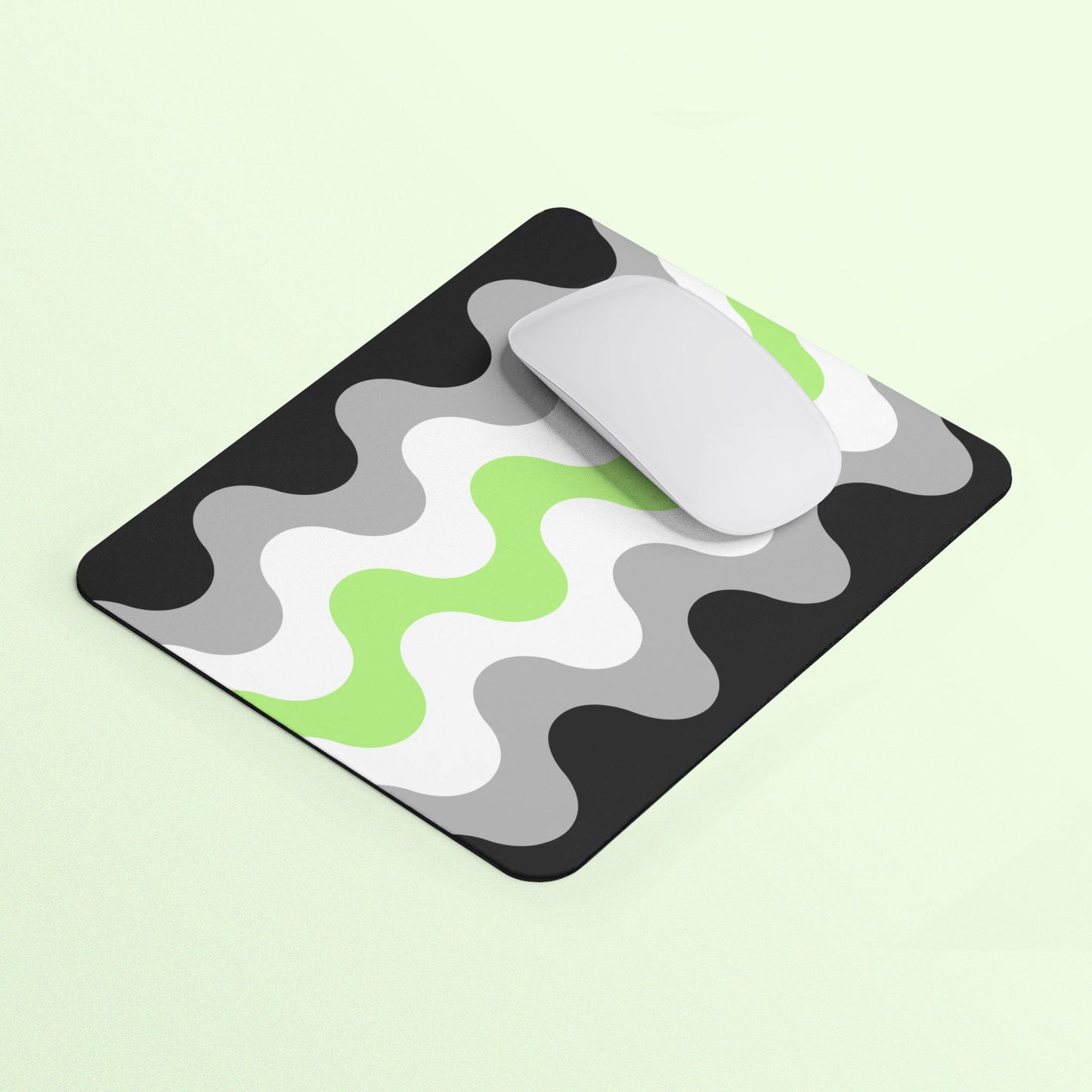 Agender Waves Mouse Pad Rectangle Mouse Pad Subtle Agender Pride Flag Mouse Pad No Gender Mousepad Home Office Gift Graphic Tee – Feel-Good Design · High-Quality Print