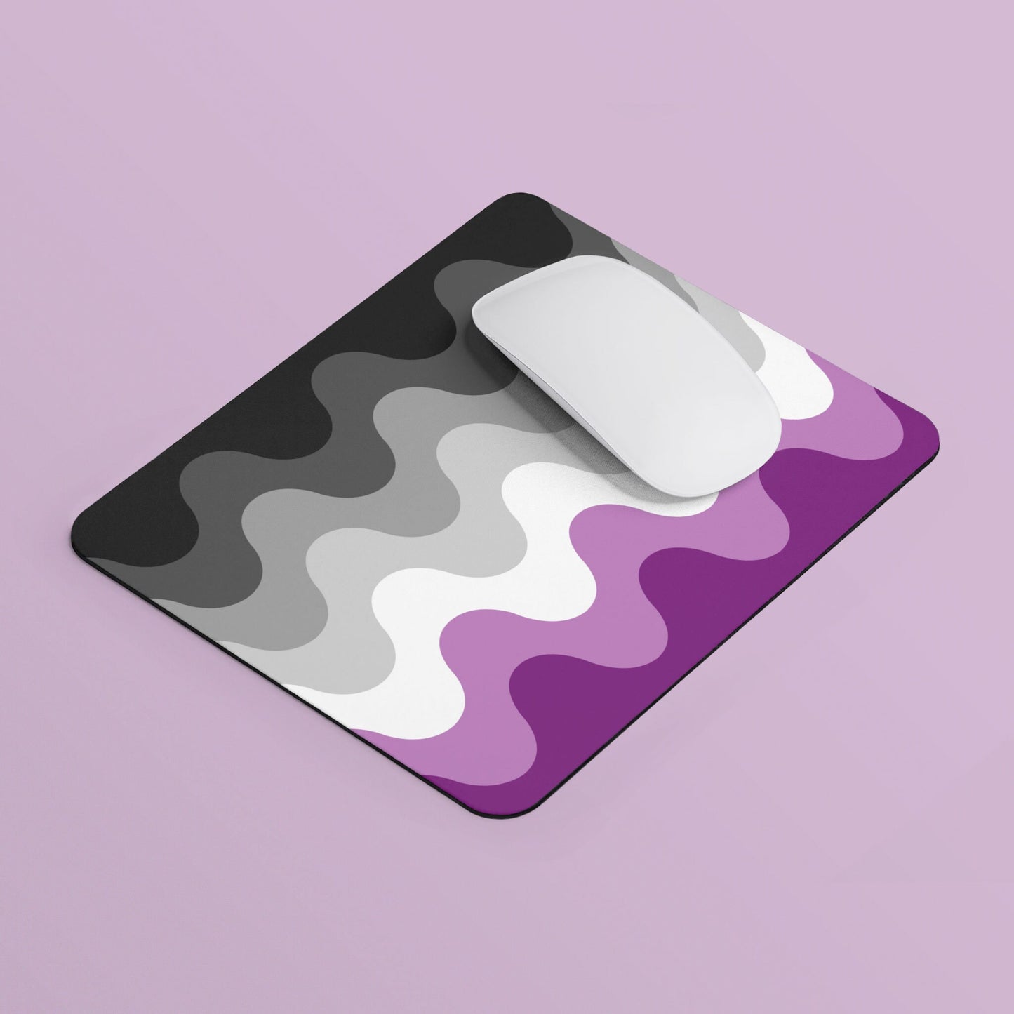 Subtle Asexual Pride Waves Mouse Pad Rectangle Mouse Pad Asexual Flag Mousepad Aroace Mousepad Aro Ace Mousepad Home Office Gift Graphic Tee – Cozy Vibes · Perfect For Daily Wear