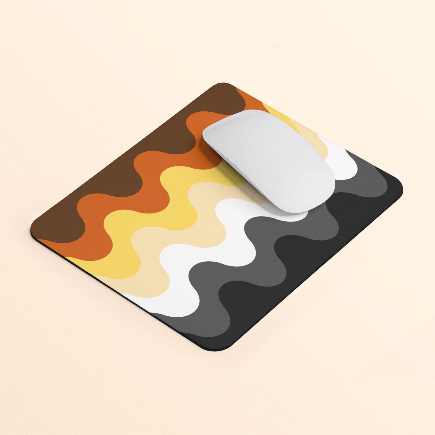 Subtle Bear Pride Waves Mouse Pad Rectangle Mouse Pad Gay Bear Mousepad Bear Brotherhood Flag Colors Mouse Pad Home Office Gift Graphic Tee – Warm & Stylish · Great Gift For Fans