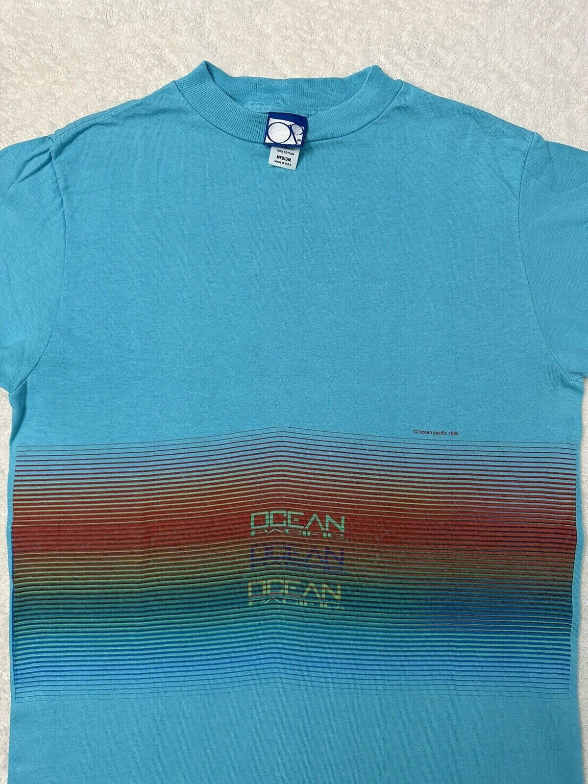 Vintage 1990s 90s 1990 Ocean Pacific Sunset All Over Print AOP Surf T Shirt M Graphic Tee – Fan Favorite · Great Gift For Fans