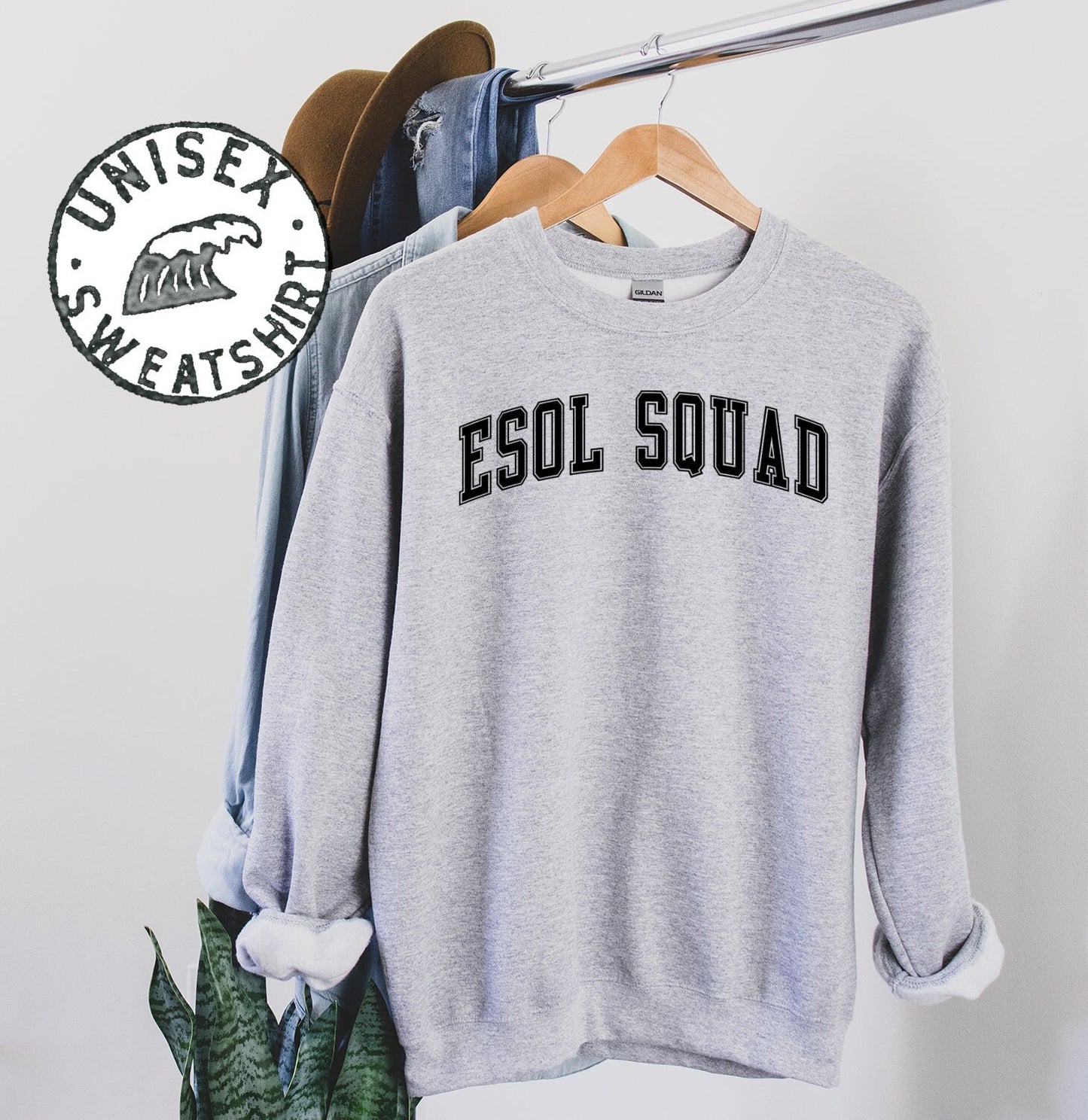 ESOL Squad English Second Language Teacher Back To School Sweatshirt Gifts Crewneck Funny Sweater Shirt Jumper Men Women Him Her Sweatshirt – Aesthetic Look · High-Quality Print