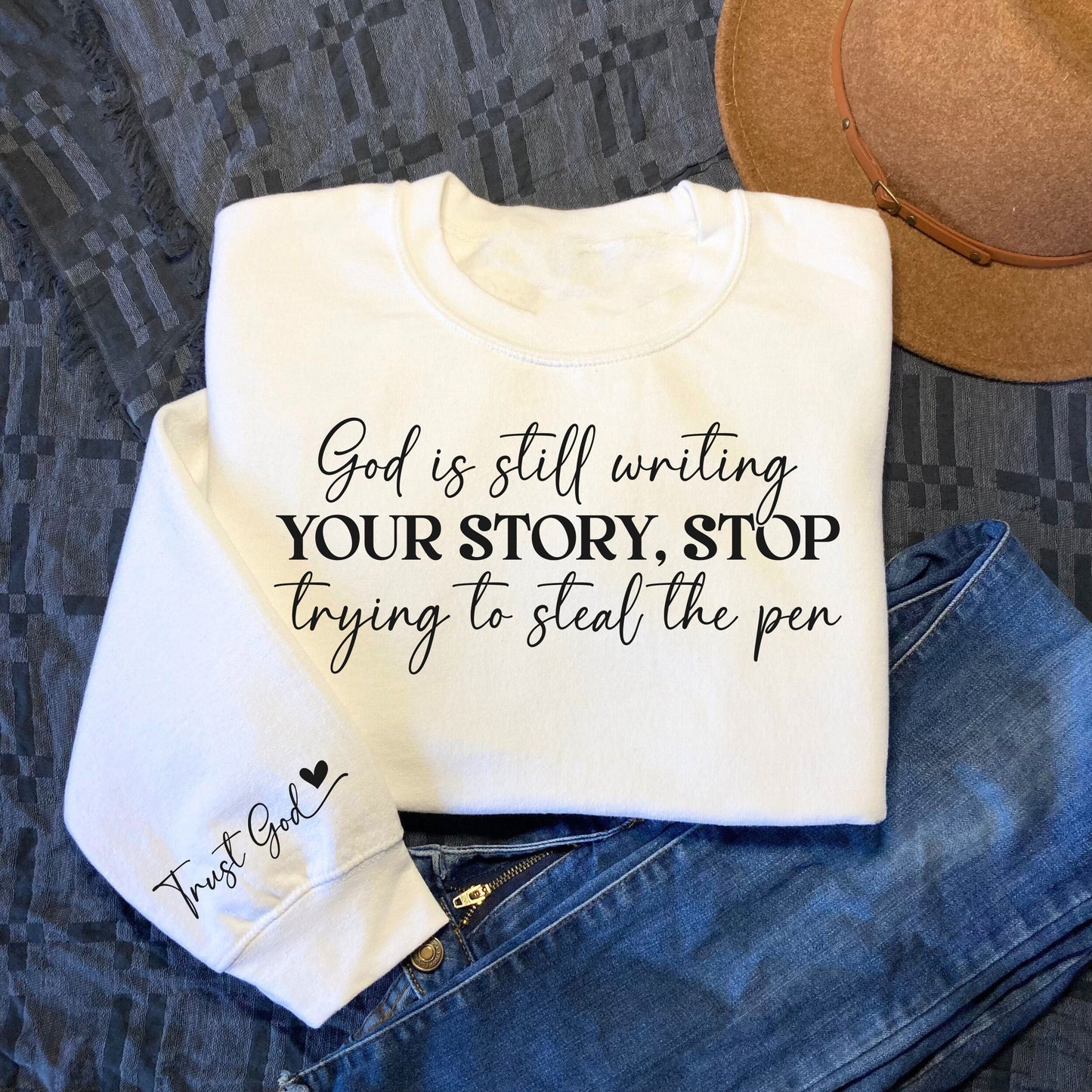 God is Still Writing Your Story Sweatshirt Boho Christian Gift Faith Sweatshirt Inspirational SweatshirtTrust God HoodieChurch Sweater Hoodie – Warm & Stylish · Great Gift For Fans