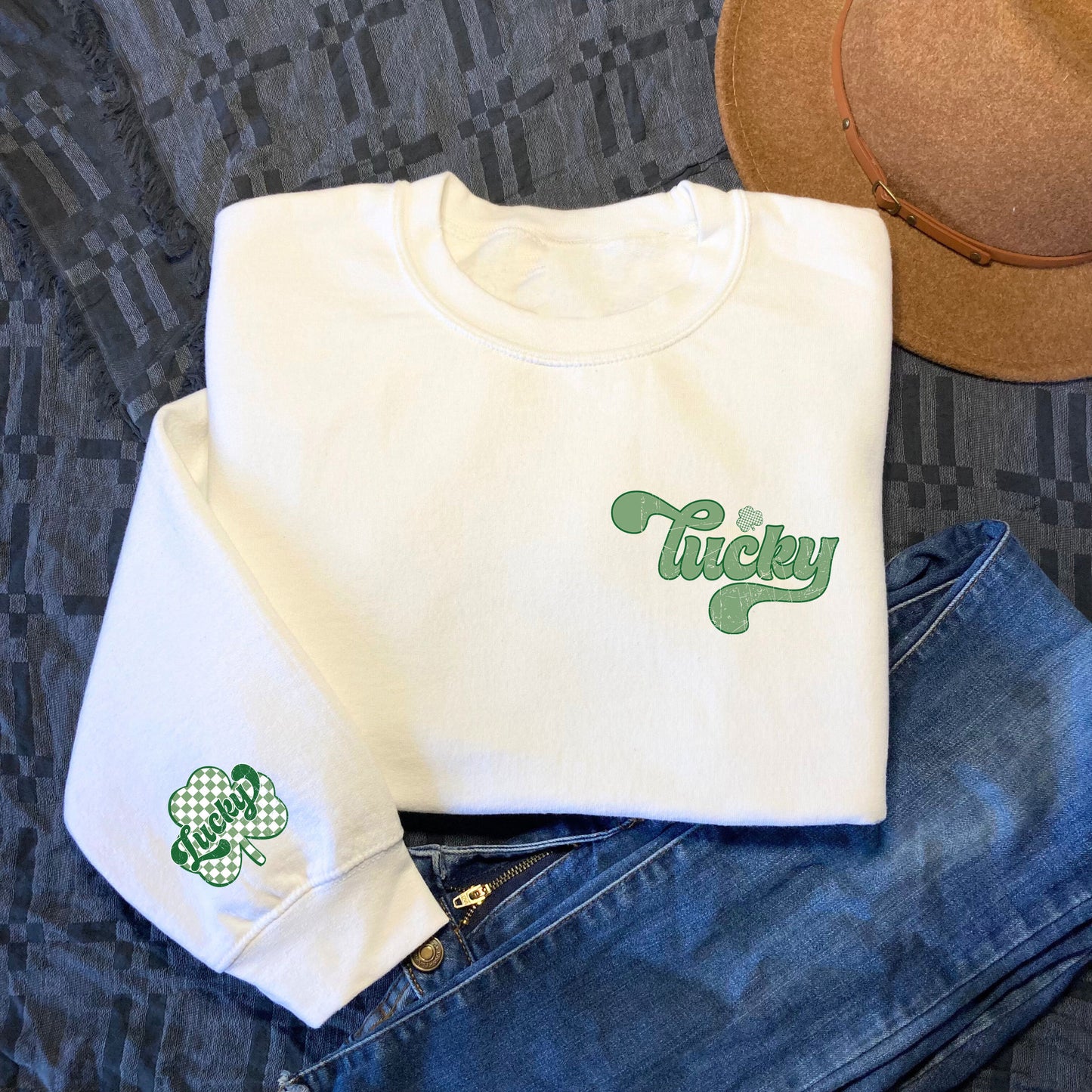Distressed Lucky Sweatshirt St Patricks Day Sweatshirt St Patty39s Day Shirt Good Luck Charm Shirt Lucky Clover Shirt StPatricks Day Sweatshirt – Fan Favorite · Top Pick For Any Outfit
