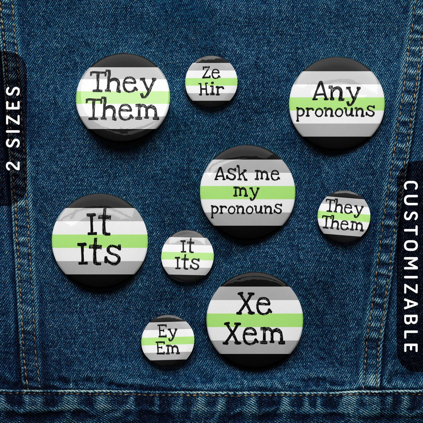 Agender Pronoun Pin Buttons Agender Pride Flag Tin Pins Custom Any Pronouns TheyThem ItIts XeXem ZeHir Ask Me My Pronouns Graphic Tee – Cozy Vibes · Top Pick For Any Outfit