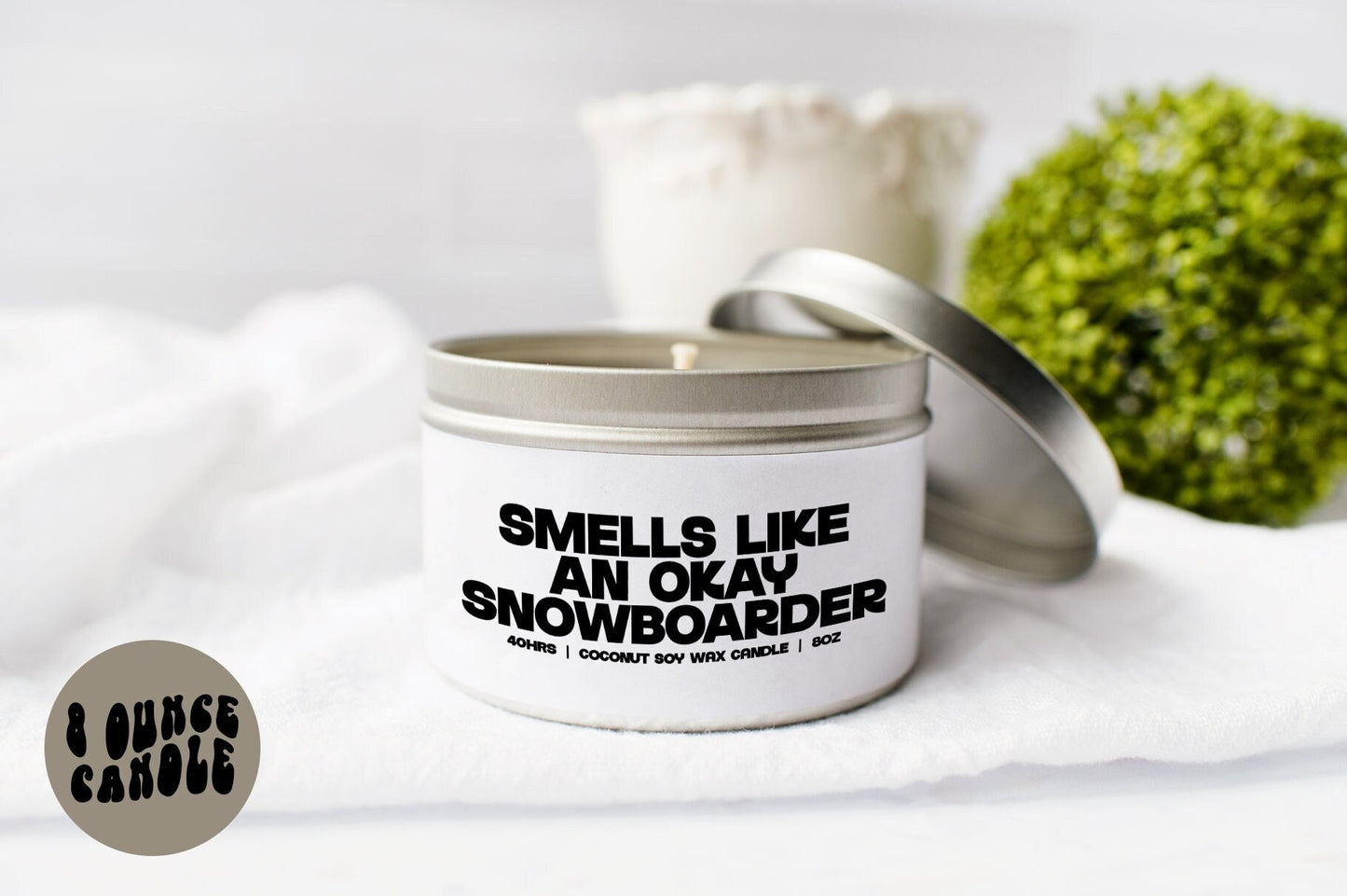 Snowboarding Snowboarder Snowboard Candle Gifts Tin Coconut Soy Wax Scented Aromatherapy Vanilla Coffee Home Office Decor Graphic Tee – Fan Favorite · Trending Graphic Apparel