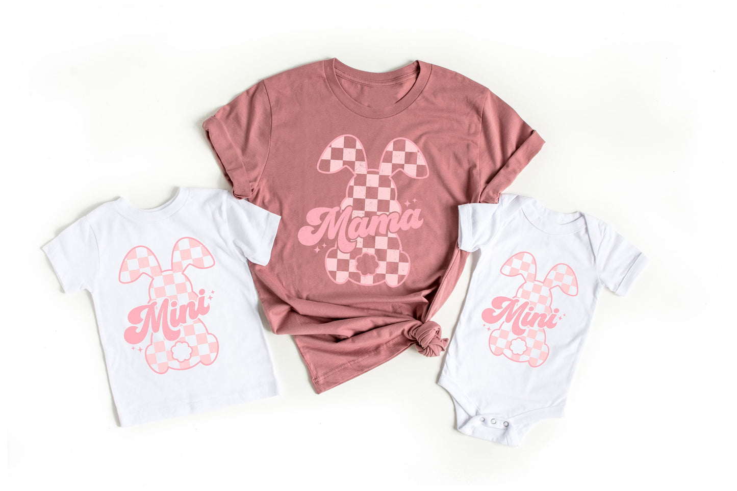 Mama Mini Bunny Retro Shirt Happy Easter Shirt Mama Bunny Shirt Easter Bunny Shirt Checkered Bunny Retro Easter Shirt Easter Shirt Graphic Tee – Fan Favorite · Must-Have Style