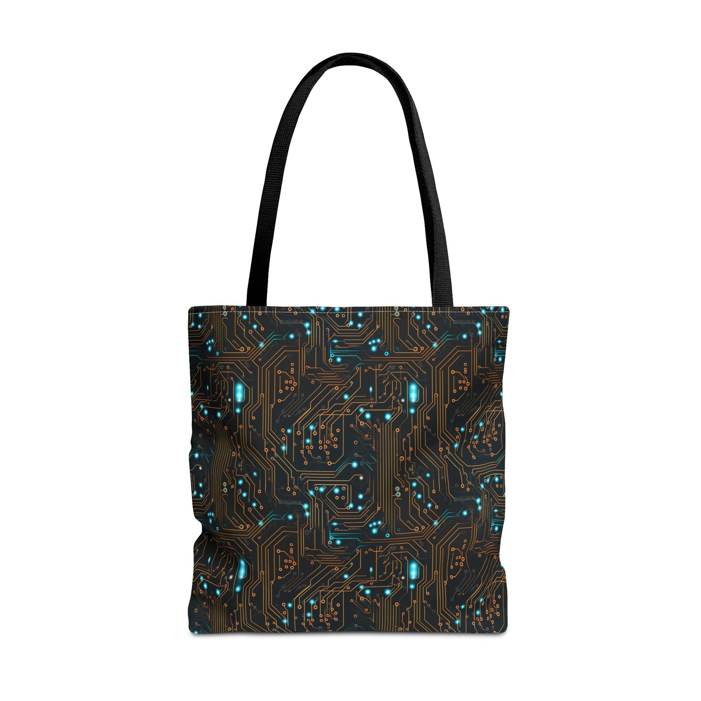 Unleash Your Inner Cyberpunk Golden Circuit Board AOP Tote Bag Tote Bag – Easygoing Wear · High-Quality Print