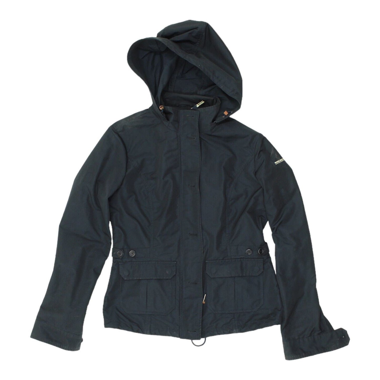 Woolrich Womens Navy Full Zip Up Hooded Rain Jacket Vintage Designer Outdoors Graphic Tee – Feel-Good Design · Top Pick For Any Outfit