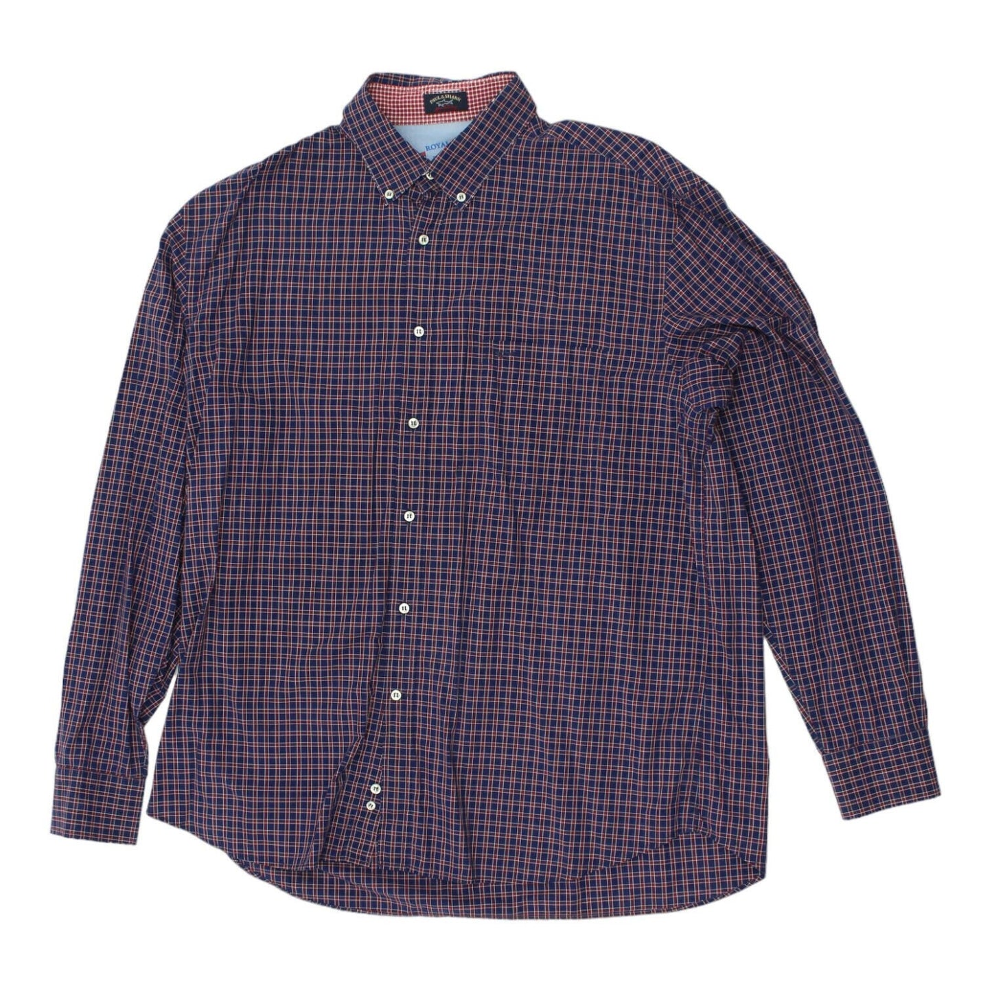 Paul Shark Mens Blue Red Check Button Down Collar Shirt Vintage Designer VTG Graphic Tee – Soft Feel · Top Pick For Any Outfit
