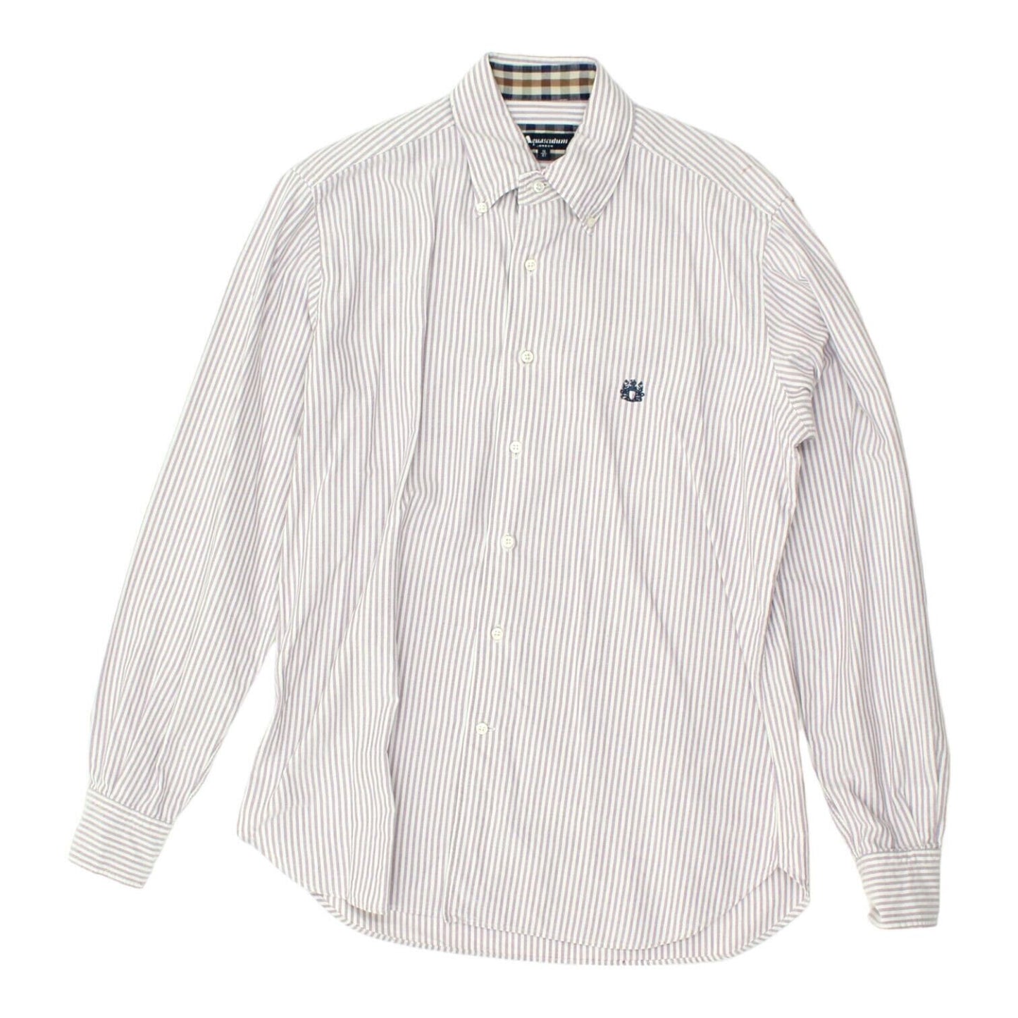 Aquascutum Mens White Pink Striped Button Down Collar Shirt Vintage Designer Graphic Tee – Everyday Comfort · Must-Have Style
