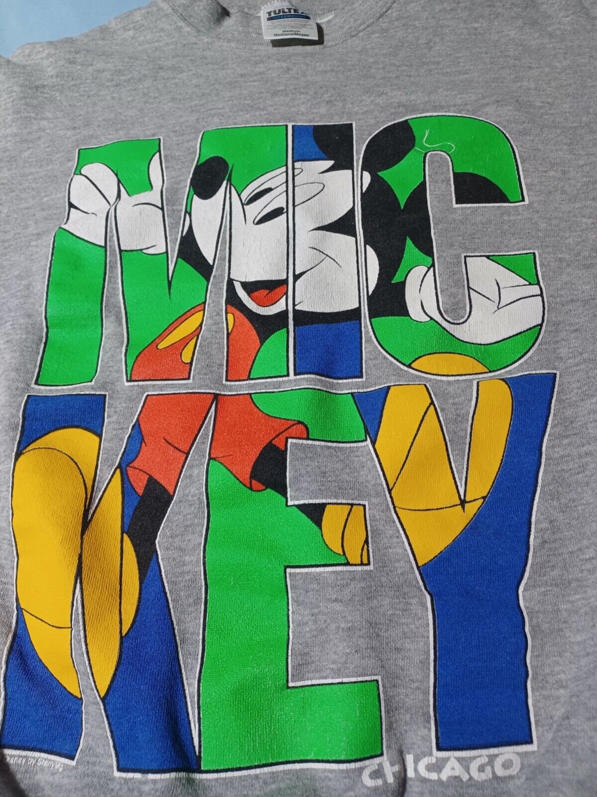 Vintage 1990s 90s Disney Mickey Chicago Crewneck Sherry Sweatshirt Tultex M Sweatshirt – Warm & Stylish · Great Gift For Fans