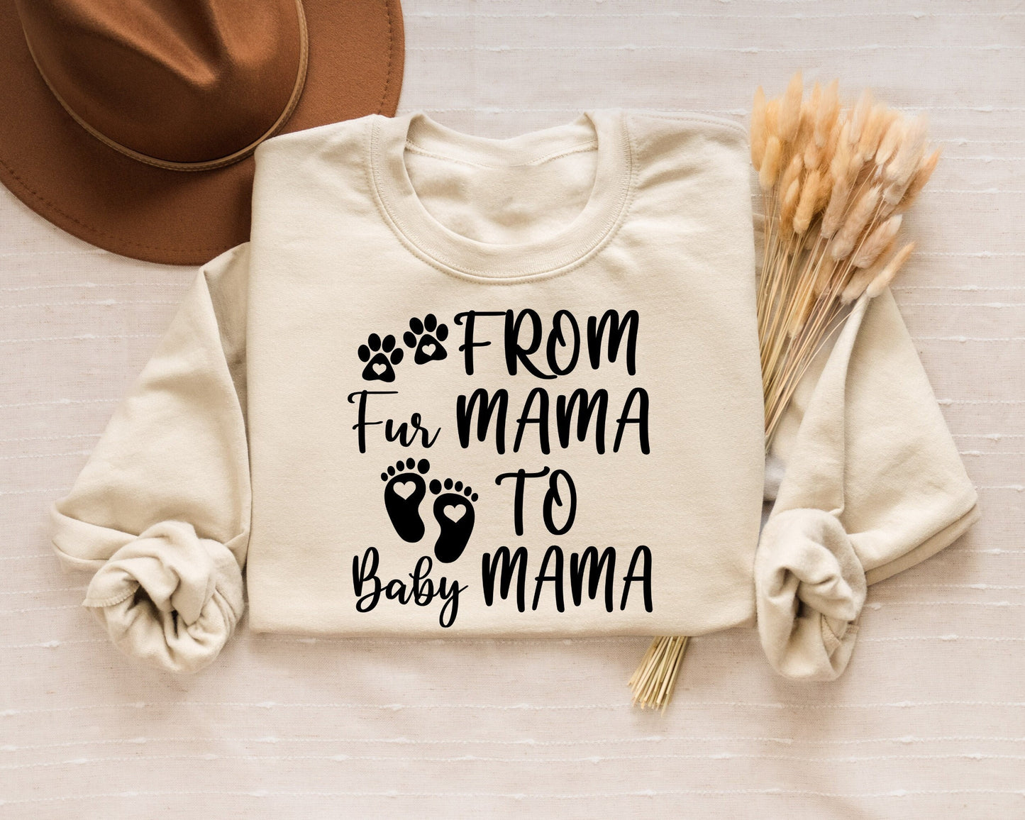 From Fur Mama To Baby Mama Pregnancy Sweatshirt Pregnant Shirt Baby Announcement Shirt Pregnancy Reveal New Mom Shirt Mother39s Day Gift Sweatshirt – Fan Favorite · High-Quality Print