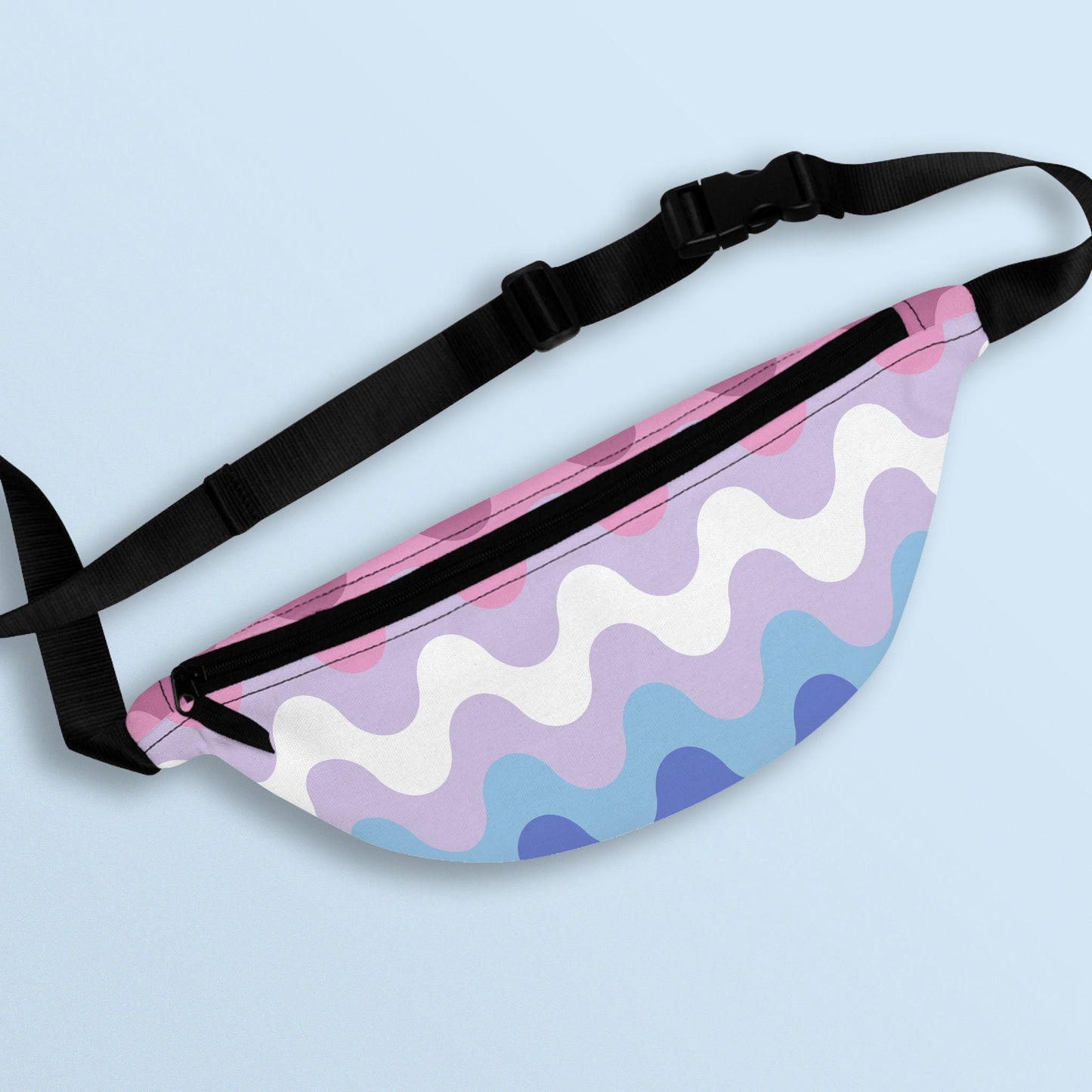 Bigender Waves Fanny Pack LGBTQ Bigender Pride Flag Belt Bag All Over Print Waist Bag Bum Bag Hip Bag Crossbody Bag Tote Bag – Premium Graphic · High-Quality Print