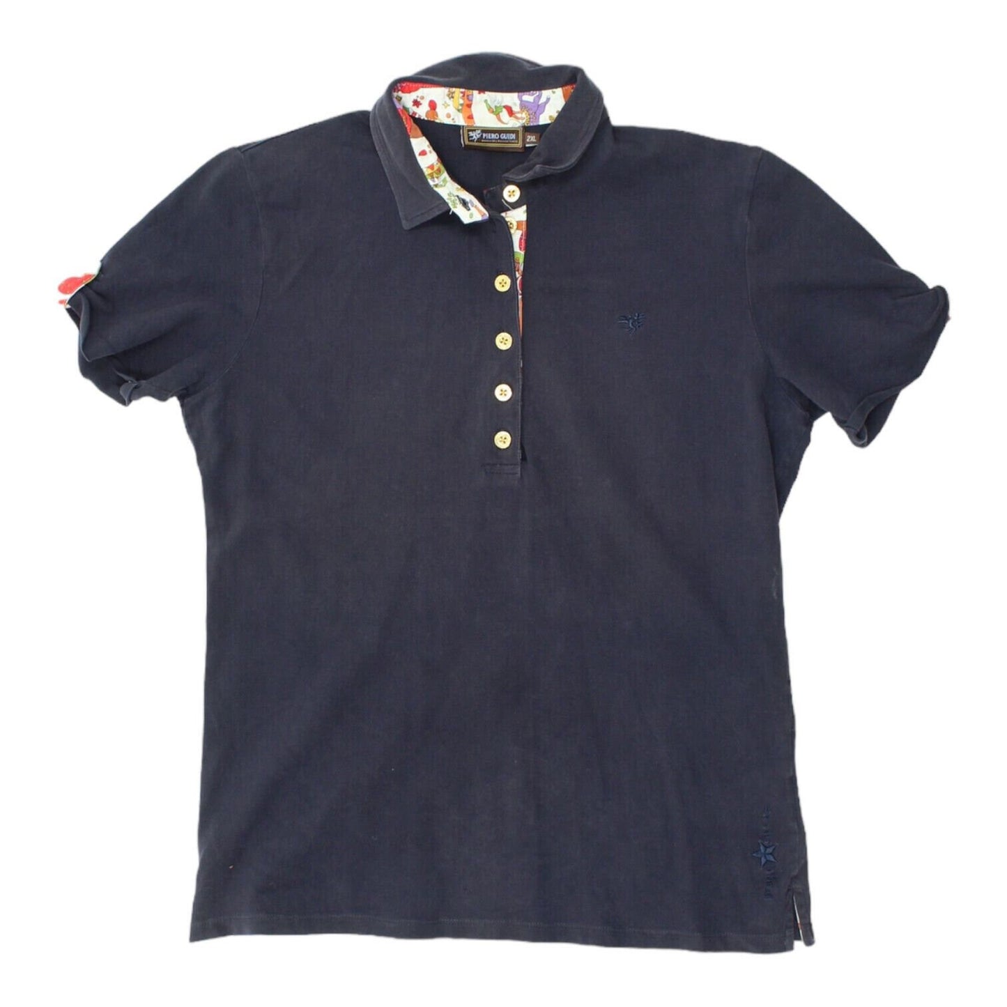 Piero Guidi Womens Navy Collared Polo Shirt Vintage High End Designer VTG Graphic Tee – Everyday Comfort · Perfect For Daily Wear