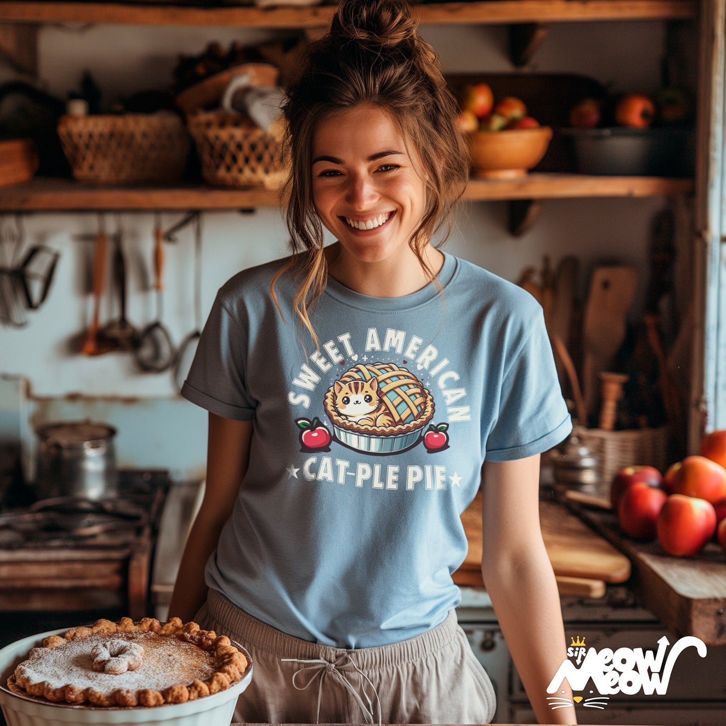 Apple Pie Cat T shirt Cute Apple Pie Tee Cat and Baking Fan Shirt Unisex Cotton Tee Graphic Tee – Premium Graphic · Trending Graphic Apparel